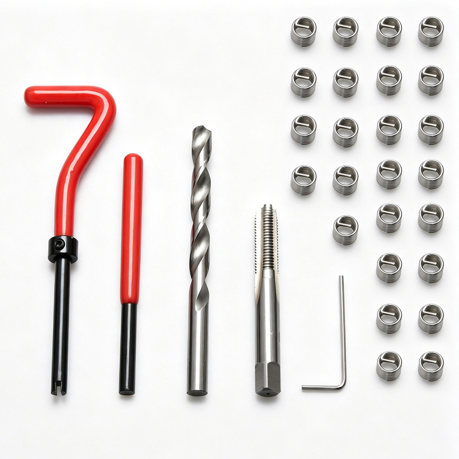25pc M8 x 1.25 Thread Repair Kit with Wrench & Breaking Tool Corrosion Resistant