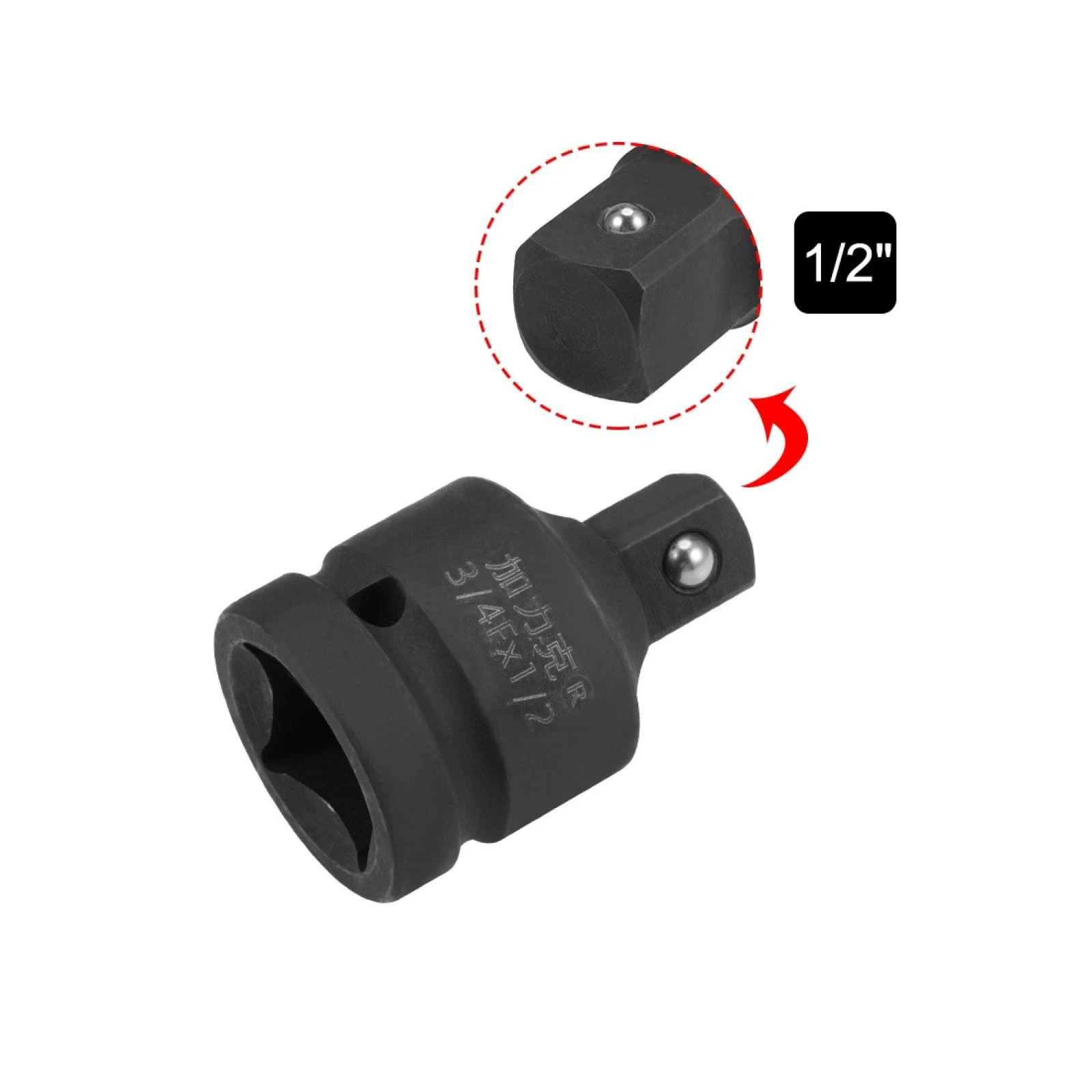 3/4 Inch Drive (F) x 1/2 Inch (M) Impact Socket Reducer Female to Male Cr-Mo