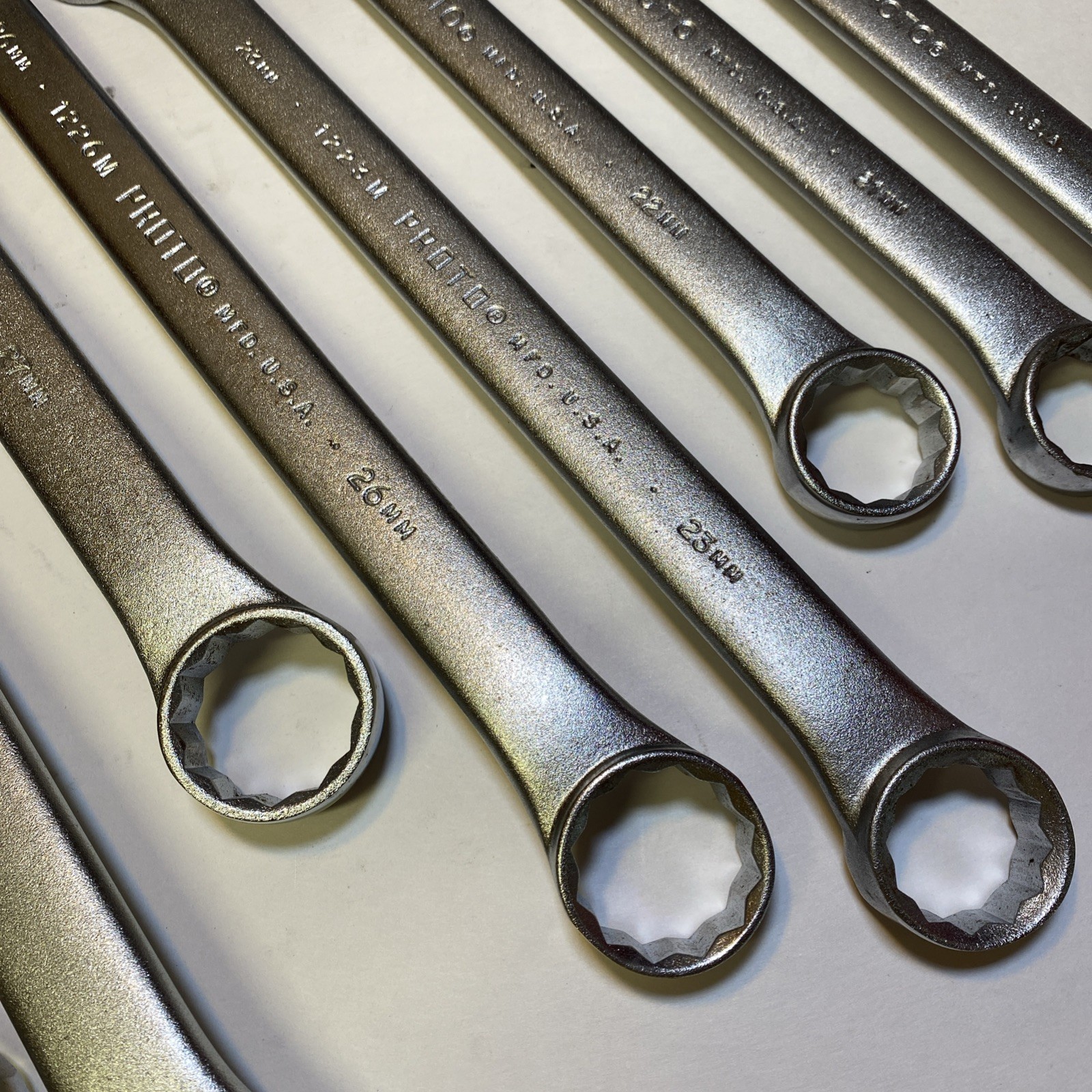 Proto Professional Large Metric Wrenches 8 Piece Set 20mm-30mm USA Made