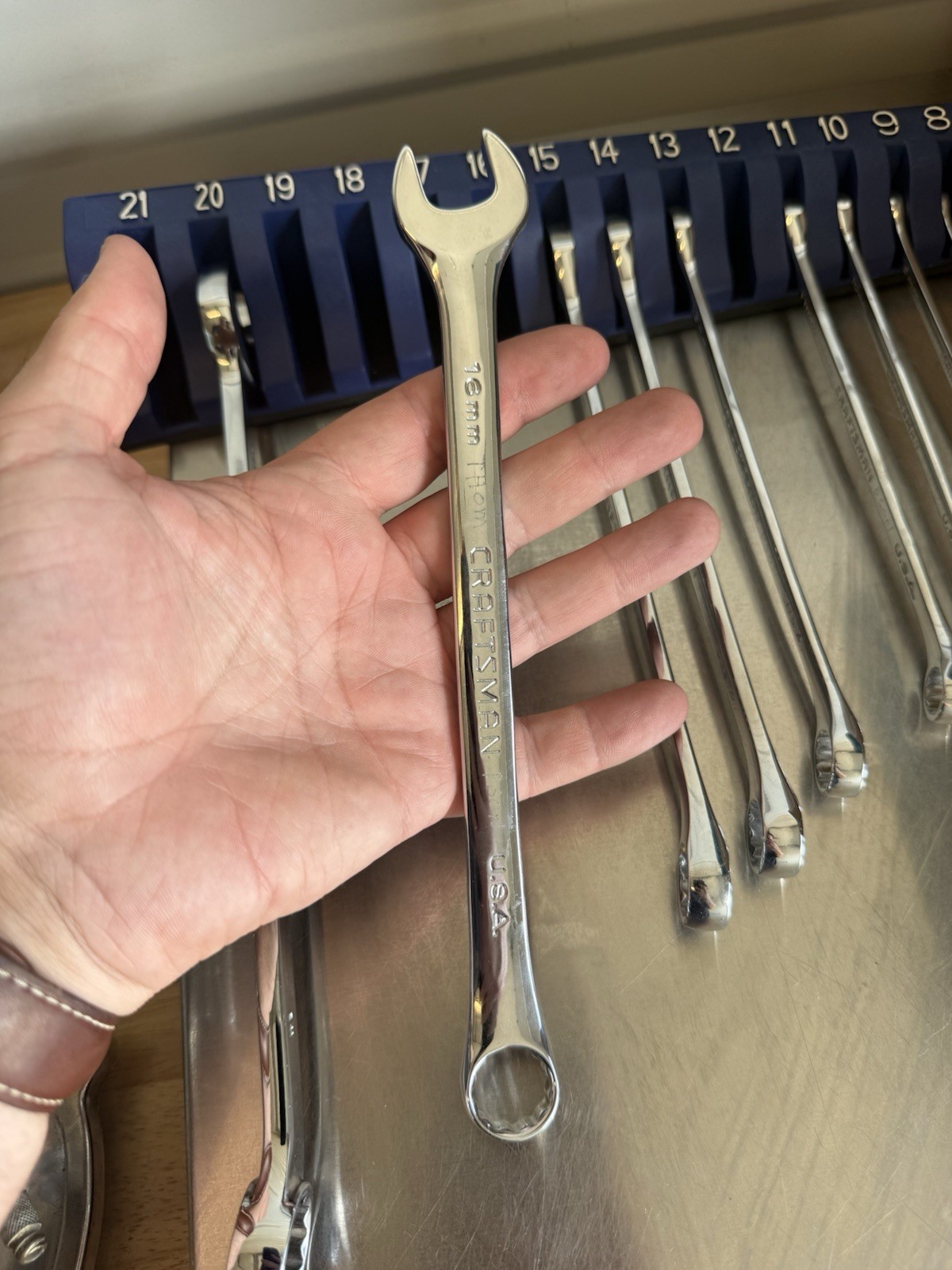 Mac Tools 9 PC Metric Combination Wrench Mixed Set 12 Point USA