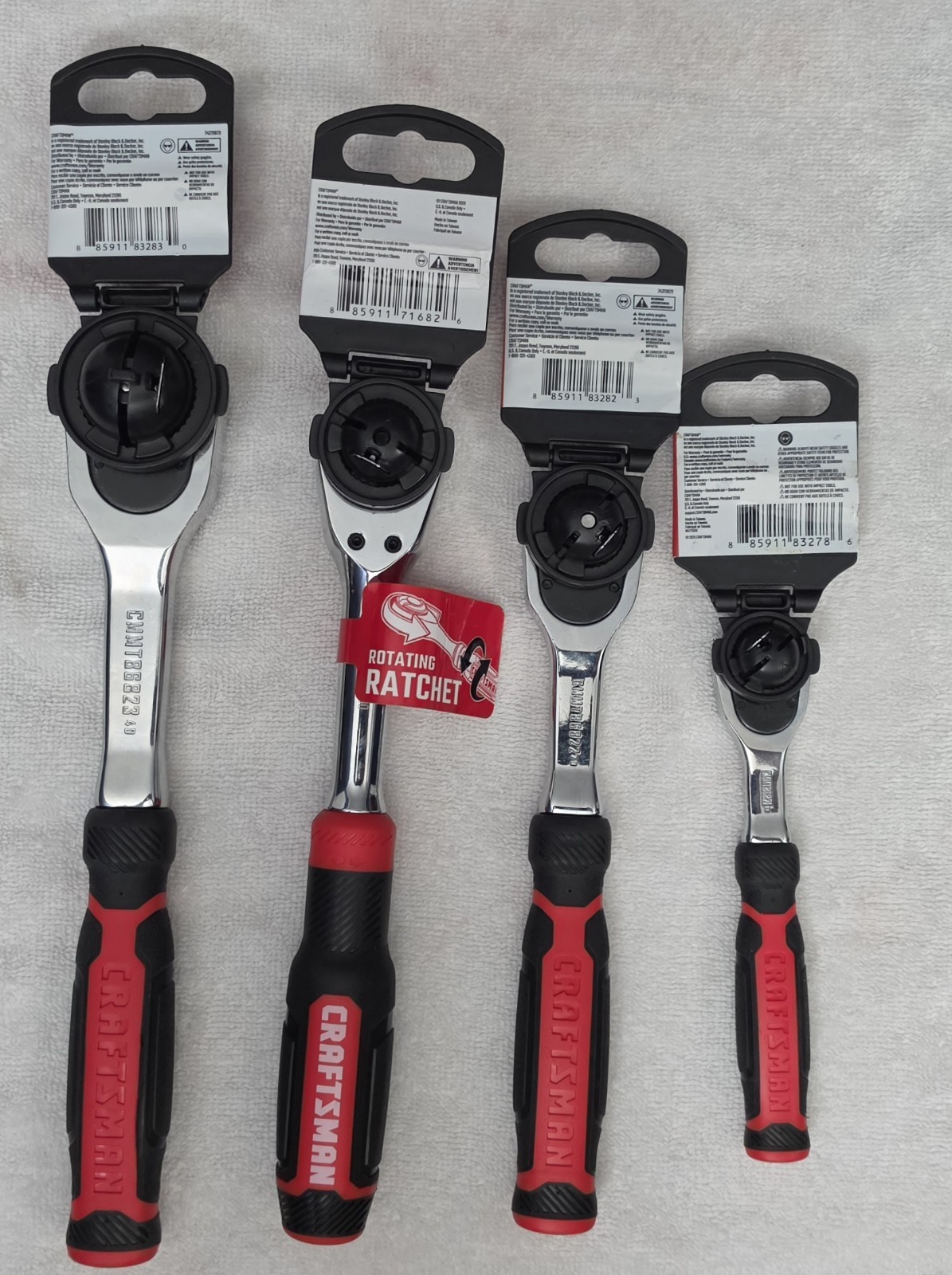 NEW Craftsman Comfort Grip Set 1/4, 3/8, 3/8 Ratcheting Handle, & 1/2 Ratchets