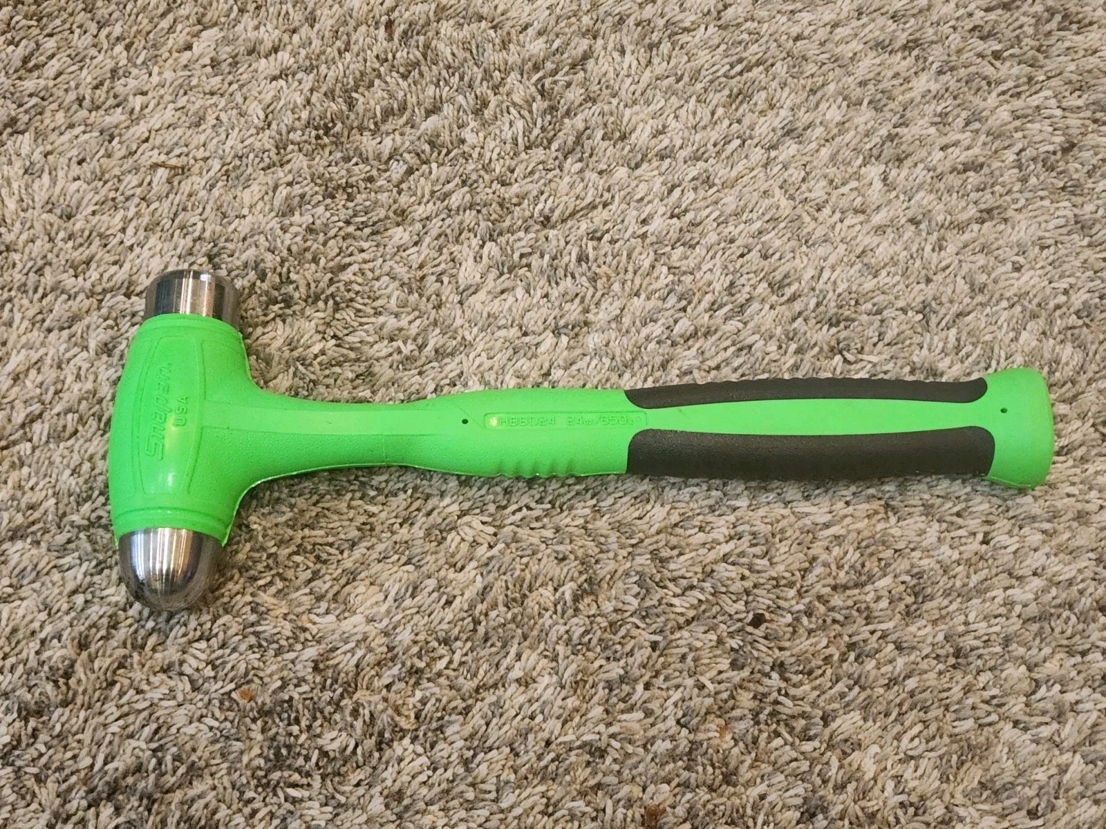 Snap-on Tools USA NEW 24oz/680g GREEN Soft Grip Dead Blow Hammer HBBD24G