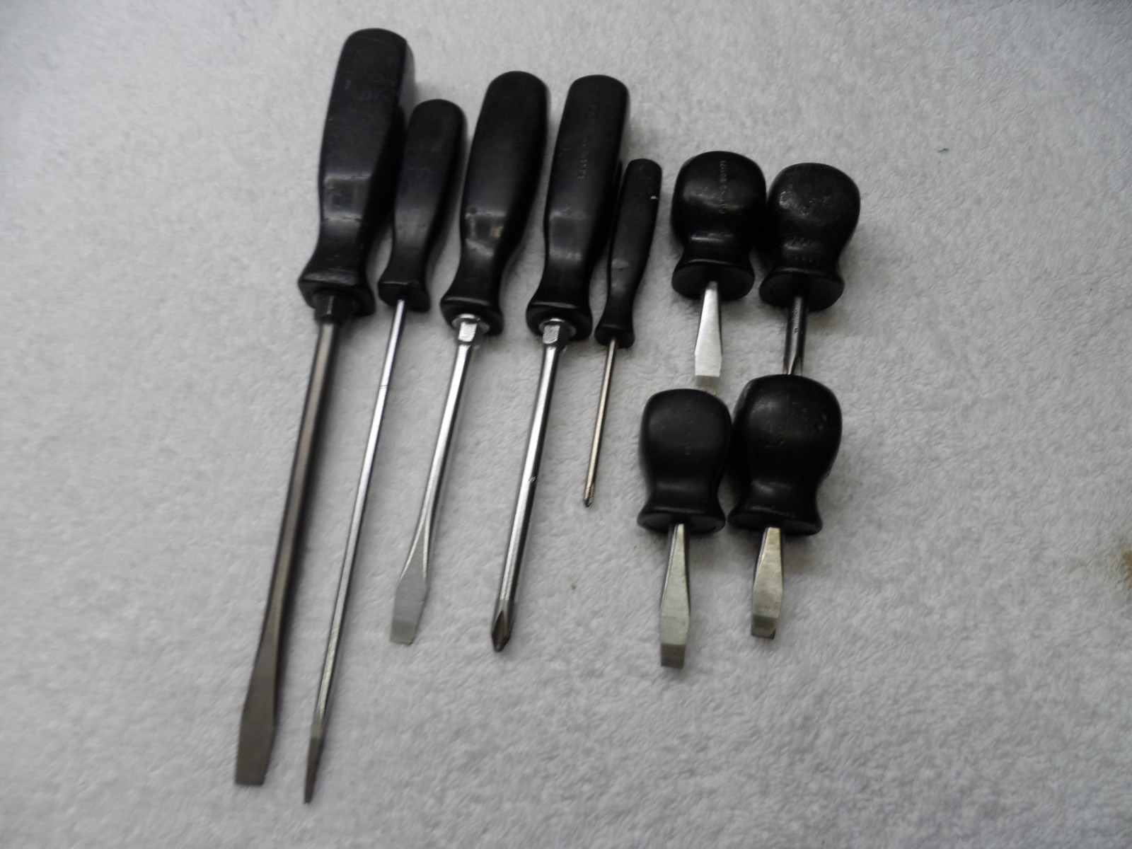 Snap-On 3 Phillips 6 Slotted Screwdriver Set. made in USA (Black) – 9 pcs