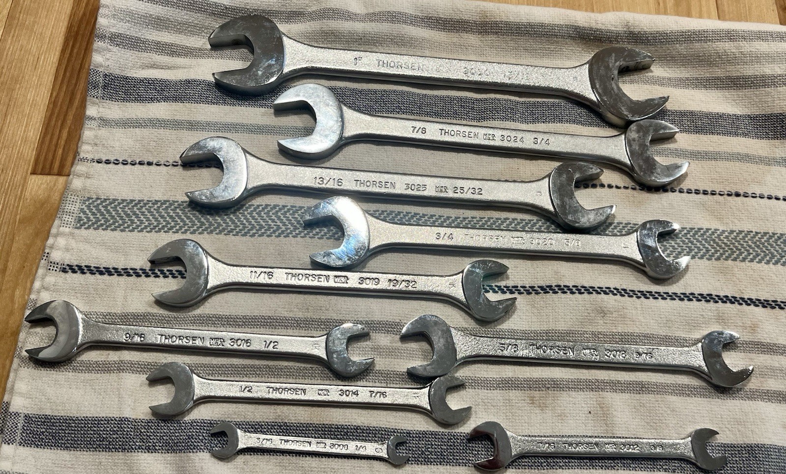 THORSEN USA SAE Open-End Wrench Set – 8pc Vintage MR Series – Excellent! NEW