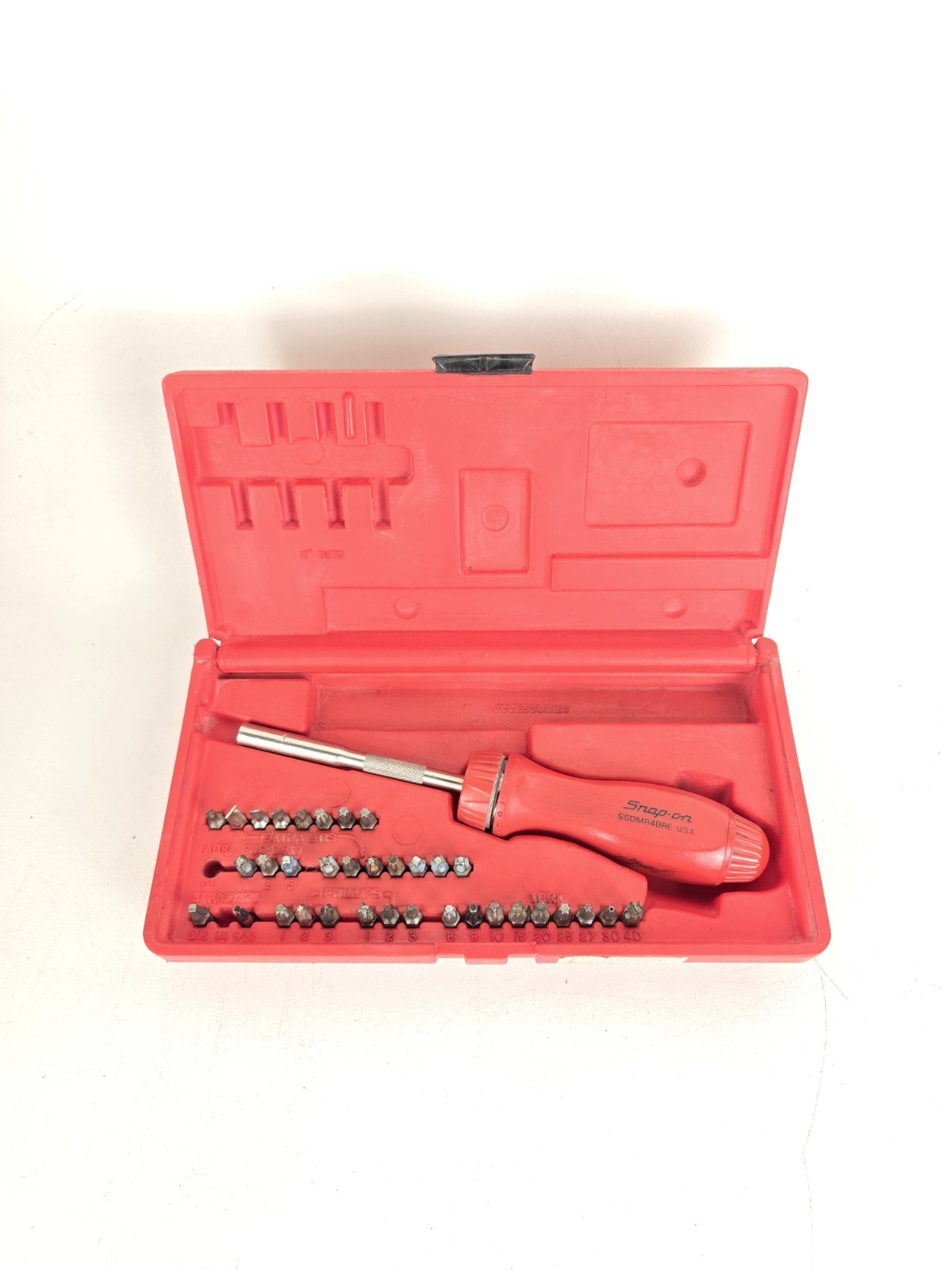 Snap On Tools Ratcheting Screwdriver Set Red Dale Earnhardt Bits & Case SSDMR220
