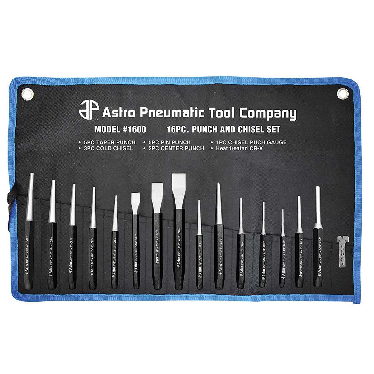 Astro Pneumatic PUNCH + CHIS SET 16PC 1600