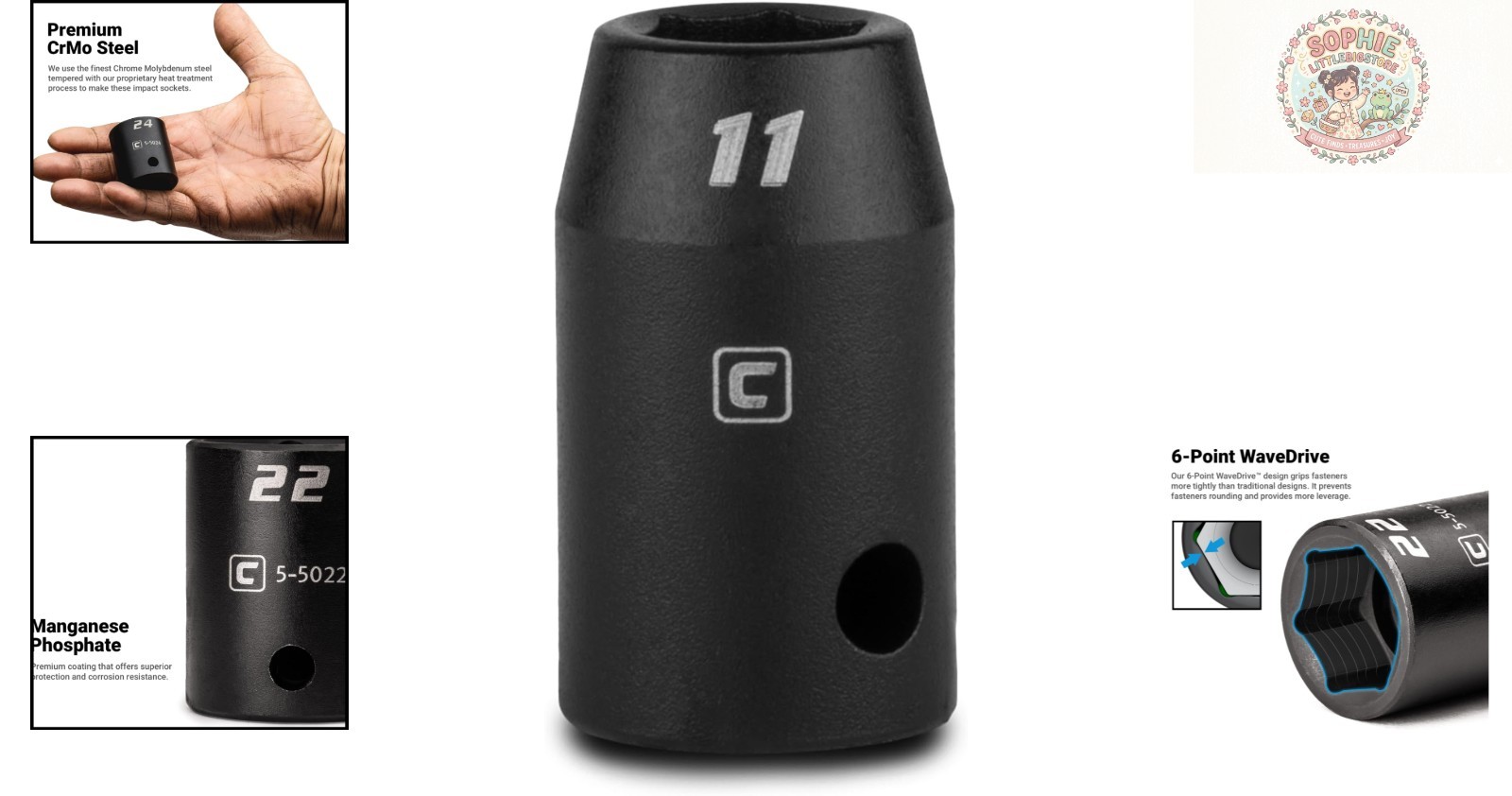 Durable 11mm Impact Socket – Lightweight 0.15 lbs, 1/2in Drive for Professionals