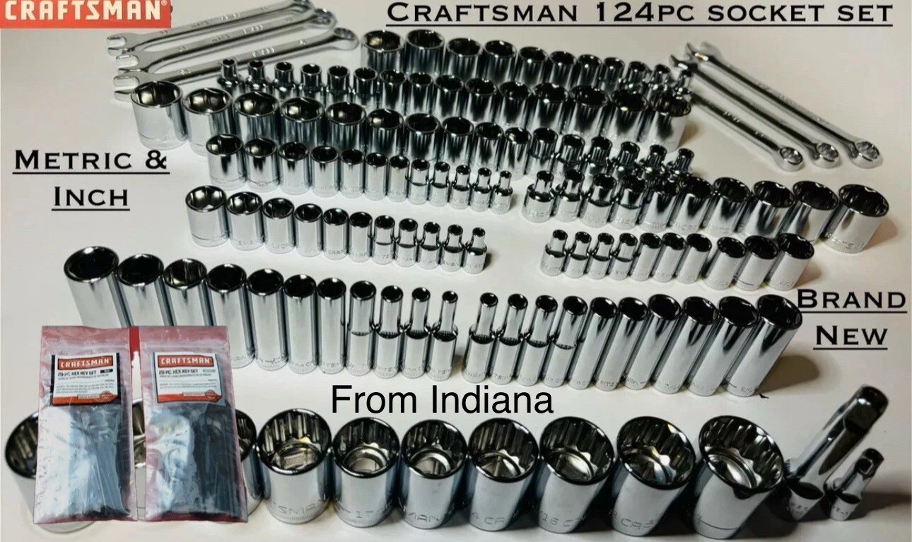 CRAFTSMAN 164 pc 1/4 3/8 1/2 Dr SAE METRIC MM 6pt 12pt wrench socket Tool set