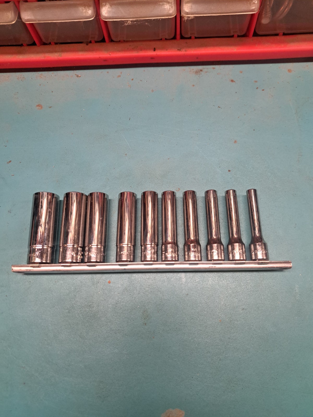 Snap On 110stmy 1/4 drive 10 Pc sae deep 6 point socket set like new