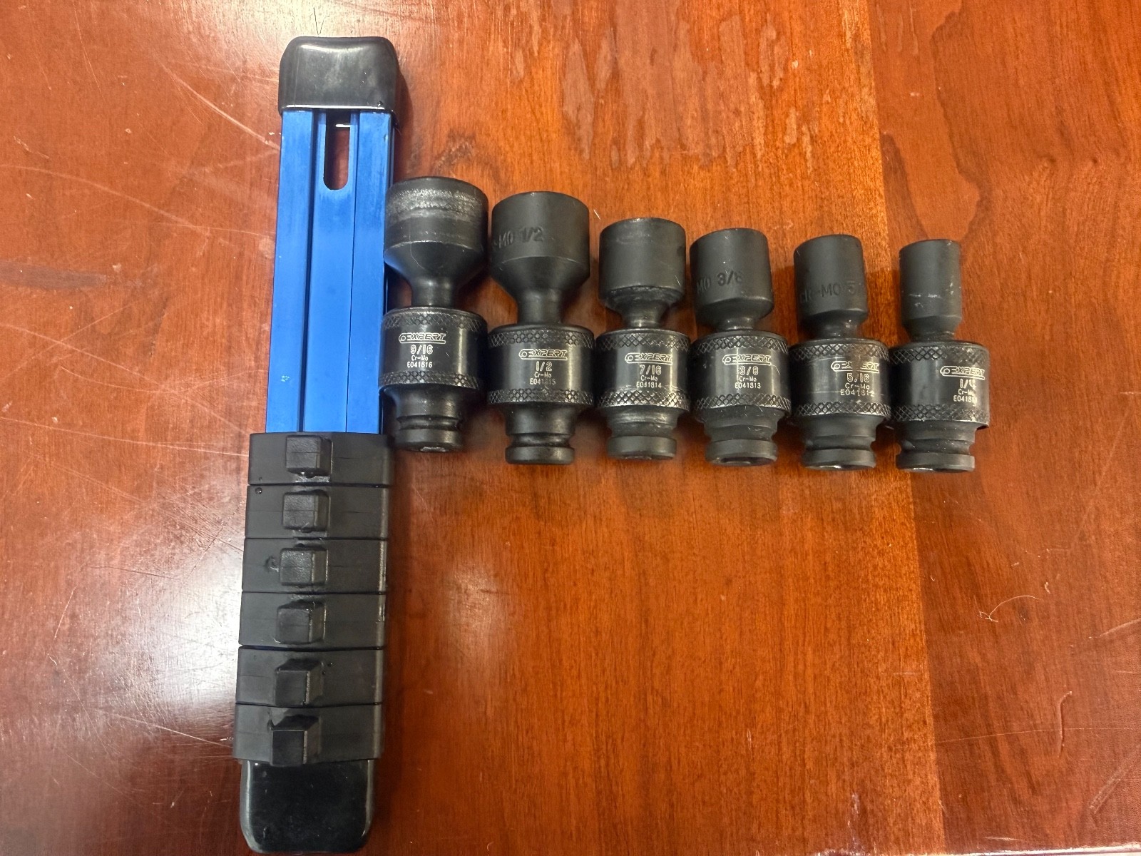 Expert 6 Pc 1/2″ Drive SAE Universal Swivel Impact Socket Set 1/4″ to 9/16″