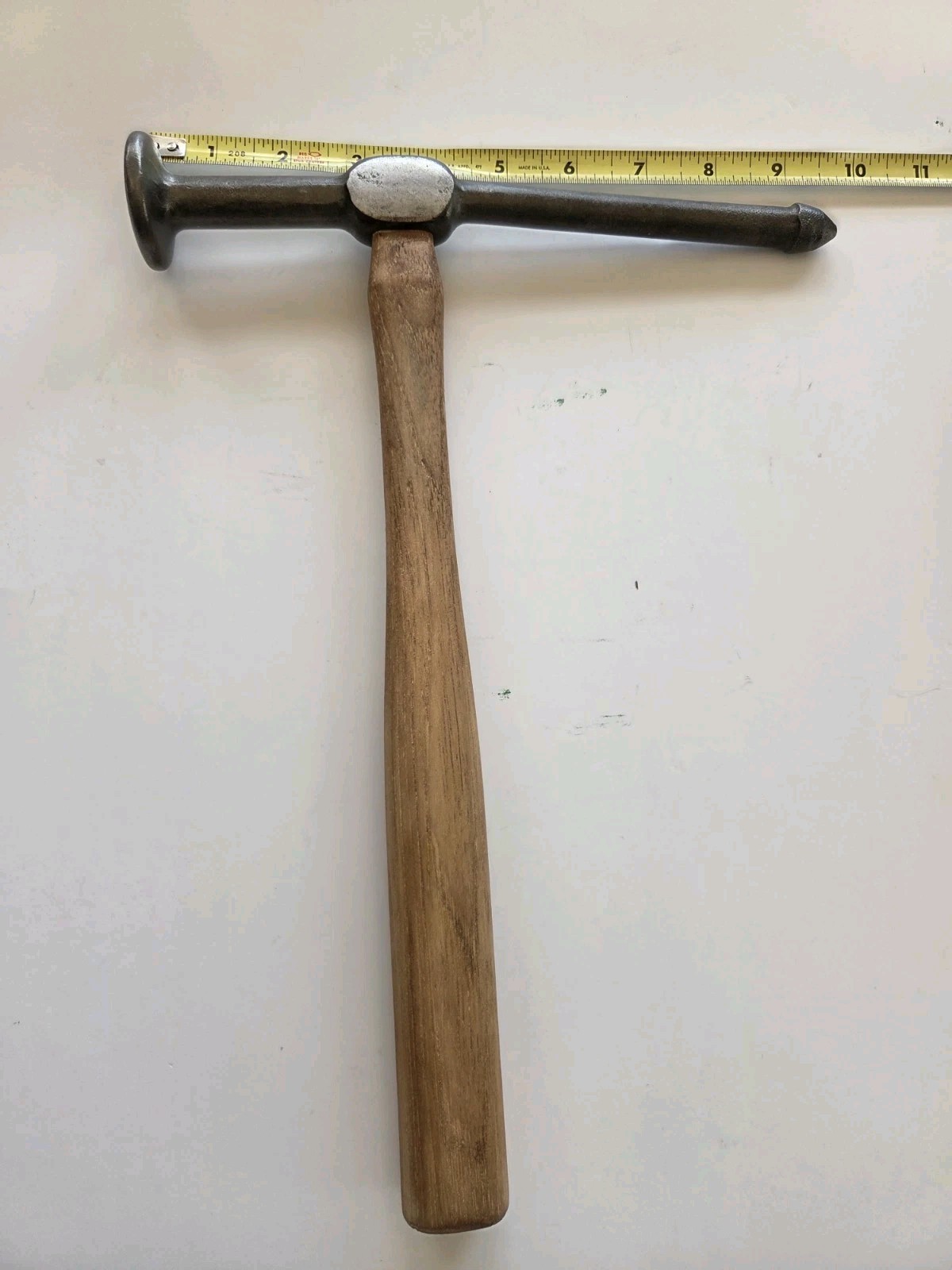 Vintage Extra Long Auto Body Pick Fabrication Hammer With NEW Wood Handle