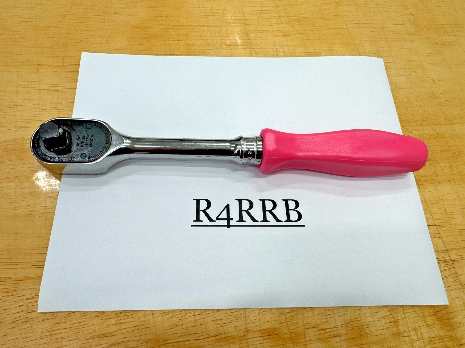 Snap-on Tools USA CLASSIC PINK 1/2″ Drive Hard Grip Ratchet SHD80AP RARE NOS