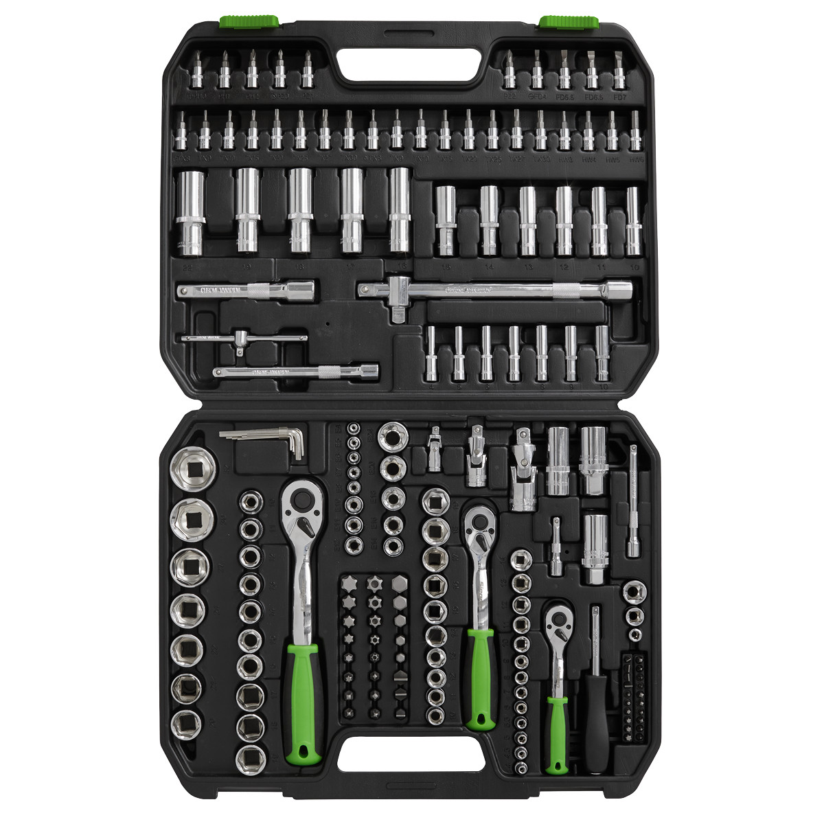 Sealey 1/4″ 3/8″ 1/2″ Square Drive WallDrive Metric Socket Set 171 Pieces S01211