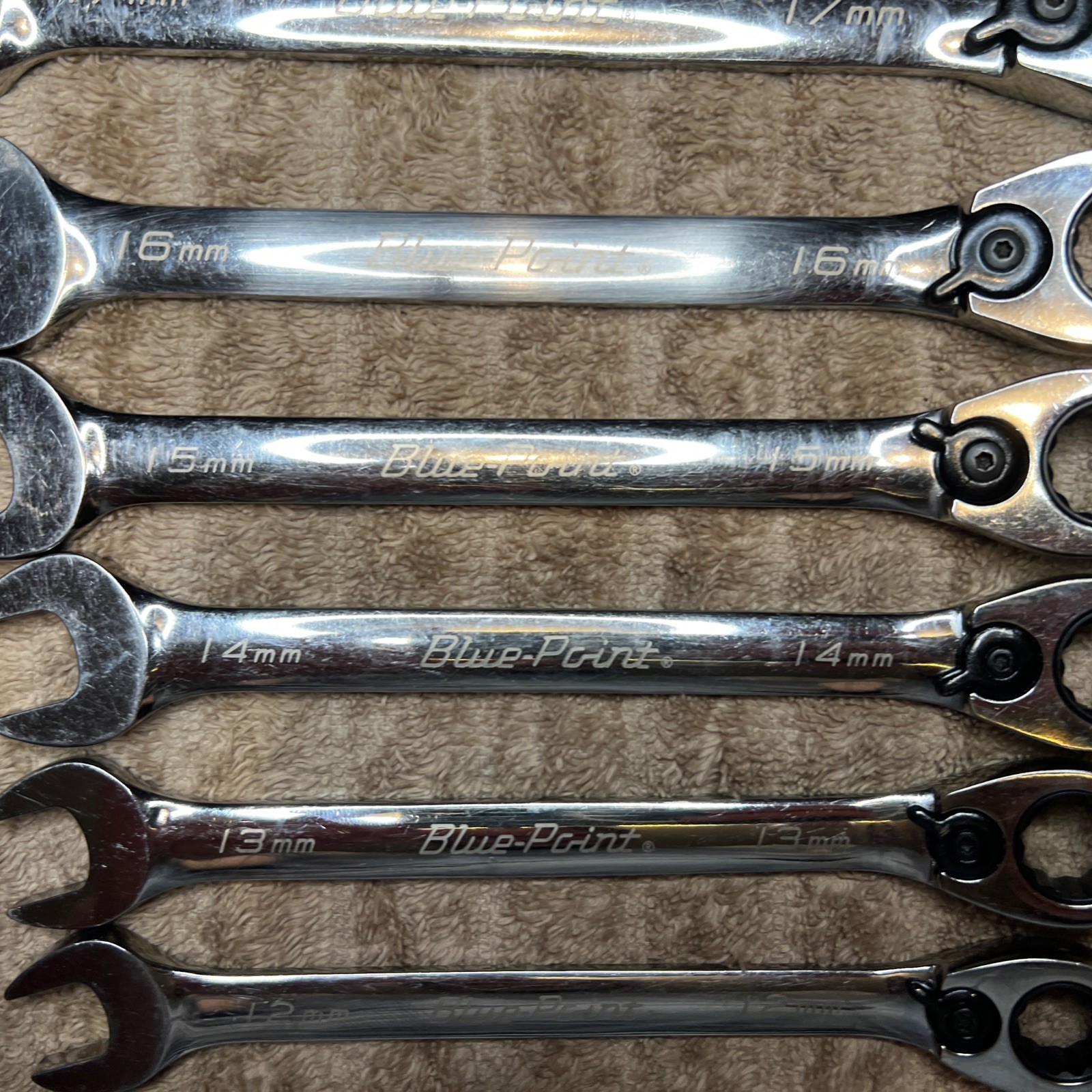 Blue Point BOERM712 11pc Metric Ratcheting Reversible Wrench Set 8-19mm *READ*
