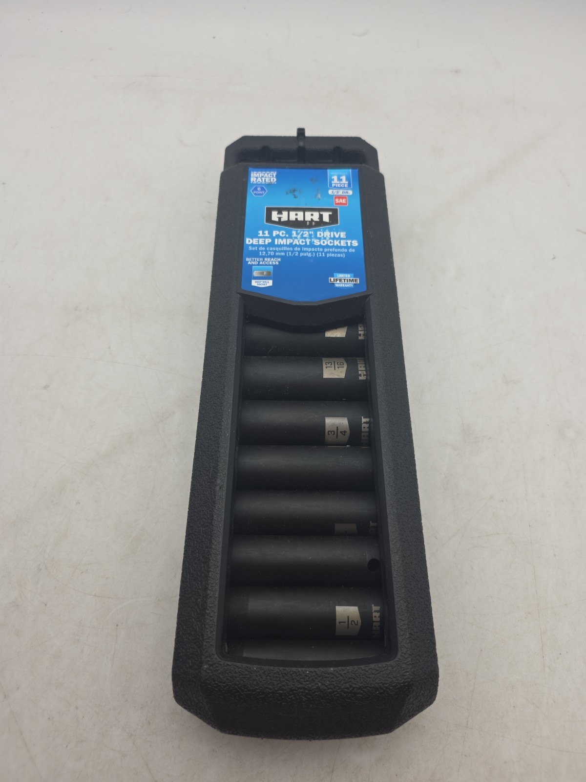 NEW – HART 11 Pc. 1/2″ Drive SAE Impact Socket Set, Chrome Vanadium