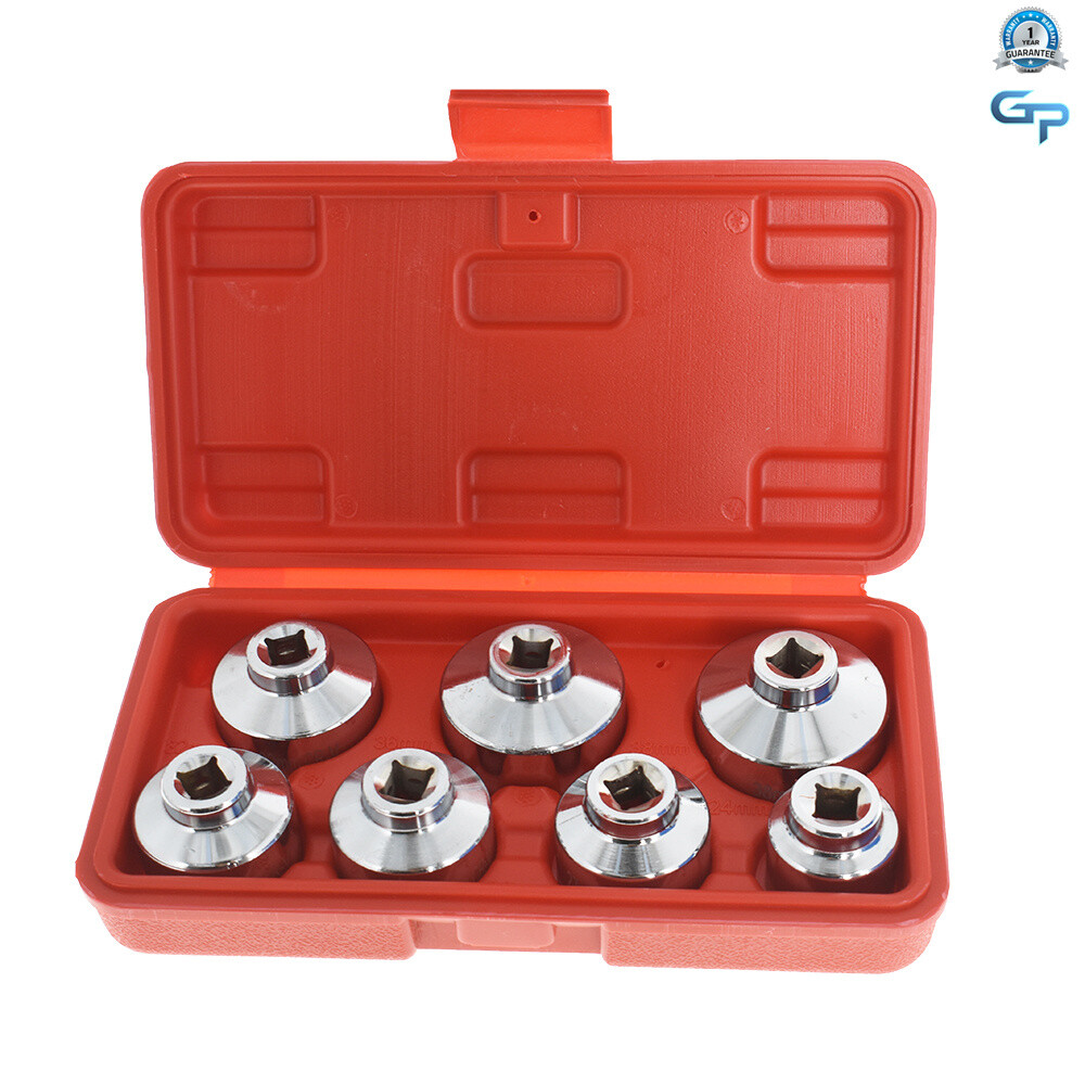 7PCS Oil Filter Socket Set Cup Socket Tool Set Cap Wrench 24 27 29 30 32 36 38mm