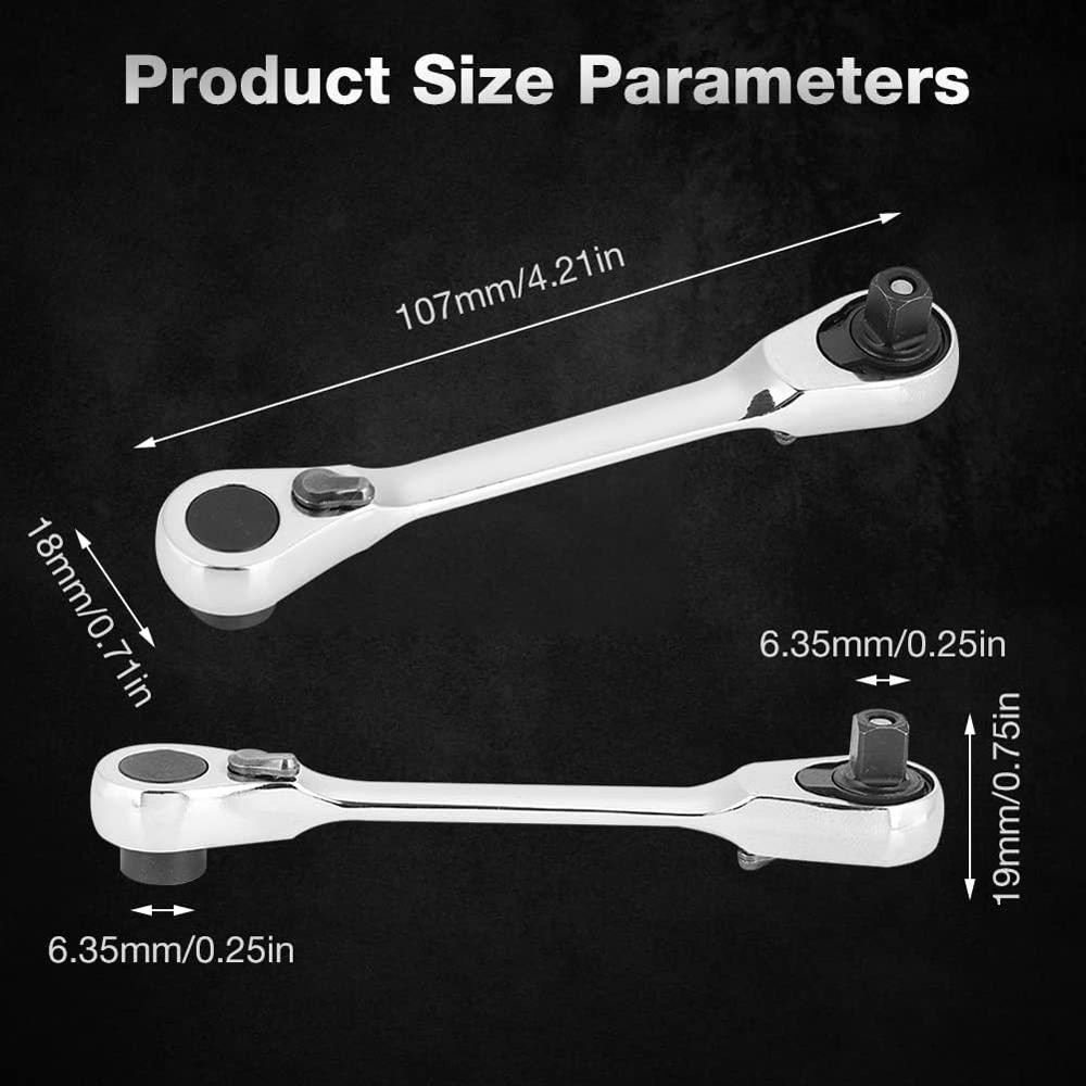 Mini Ratchet Wrench Double Ended Quick Socket Screwdriver Hex Torque Tool Hand