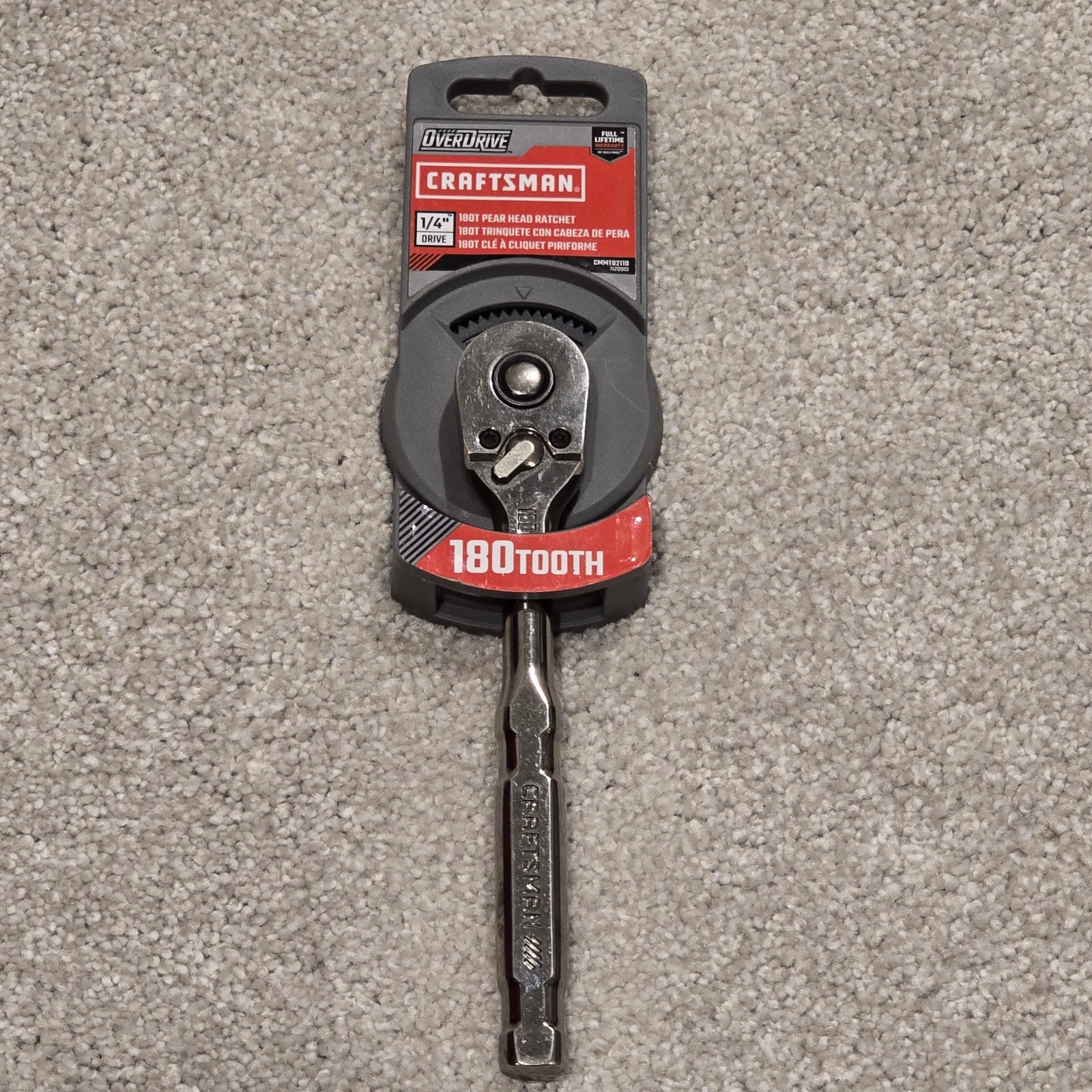 CRAFTSMAN OVERDRIVE 1/4″ Drive 180T Pear Head Ratchet (CMMT82110)