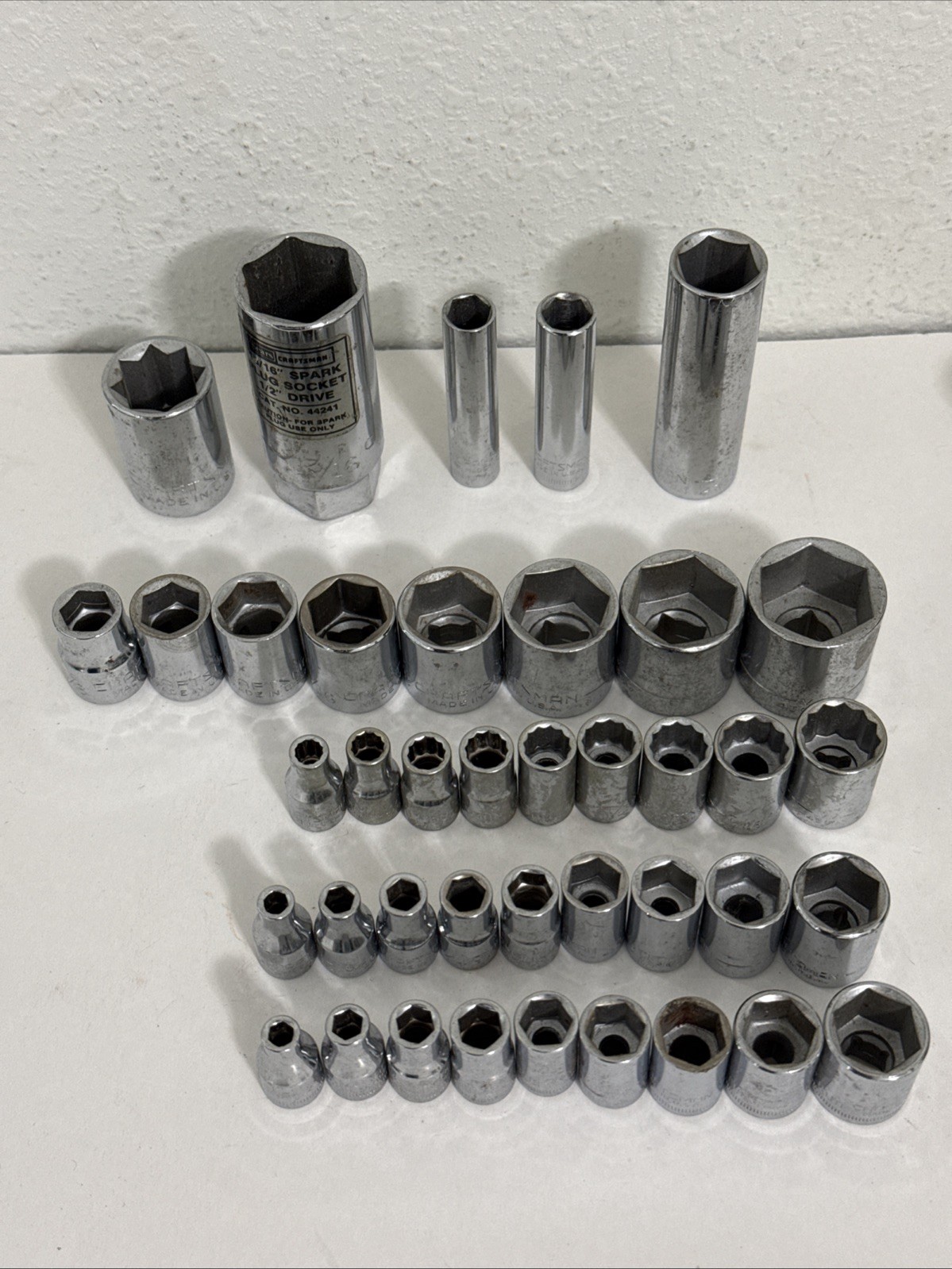 Craftsman G & V Series Socket Lot of 56 Pieces 12, 8 & 6 Point Standard & MM