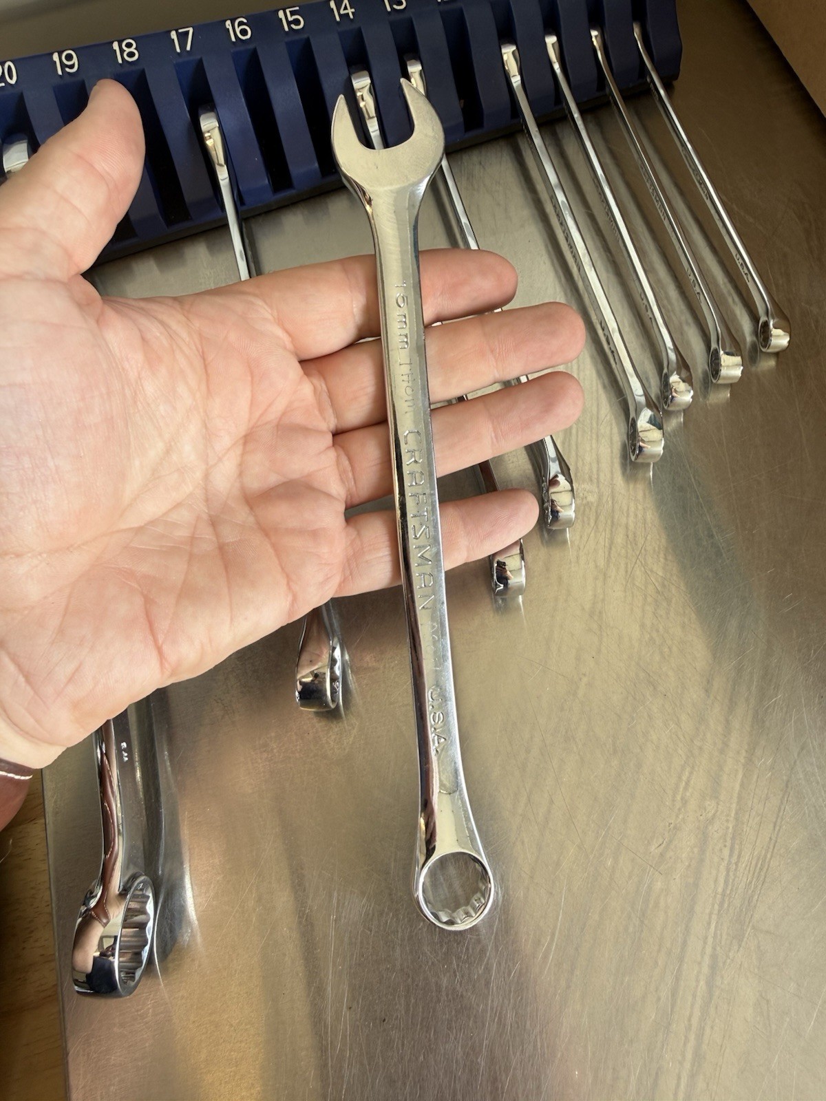 Mac Tools 9 PC Metric Combination Wrench Mixed Set 12 Point USA