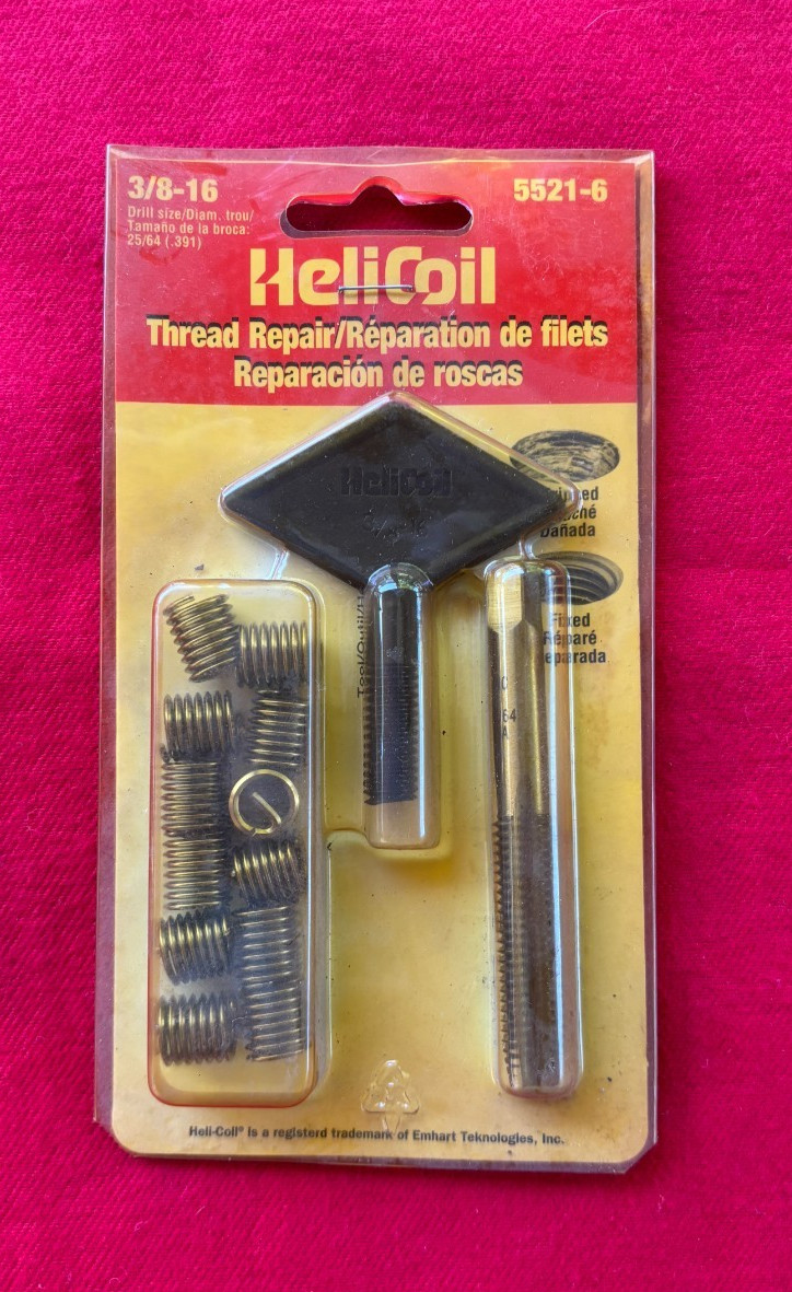helicoil thread repair kit sae 3/8×16 new never opened 12 coils 1tap 1 installer