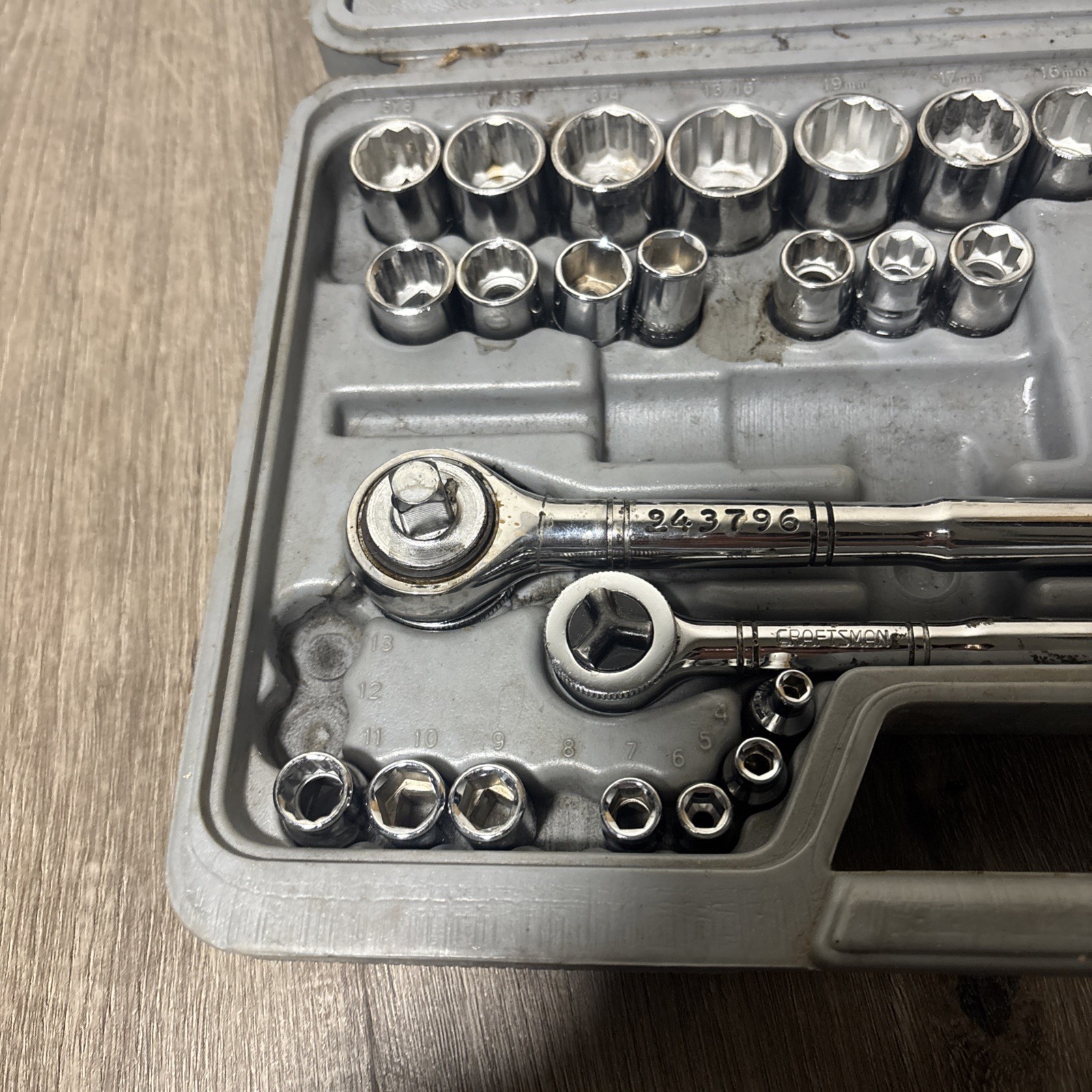 Craftsman 1/4″ 3/8″ Drive Standard SAE Metric MM Sockets Ratchet Set Vintage USA
