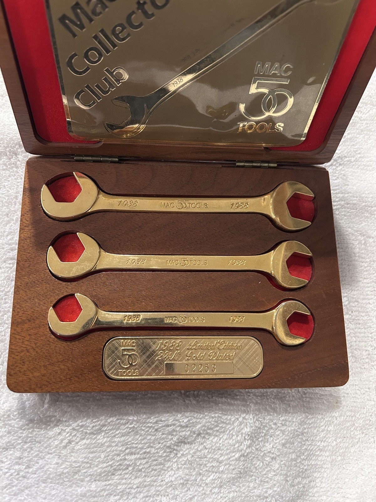 MAC 50 Years 24K Gold Plated Offset Wrench Set 1988 Set #02259