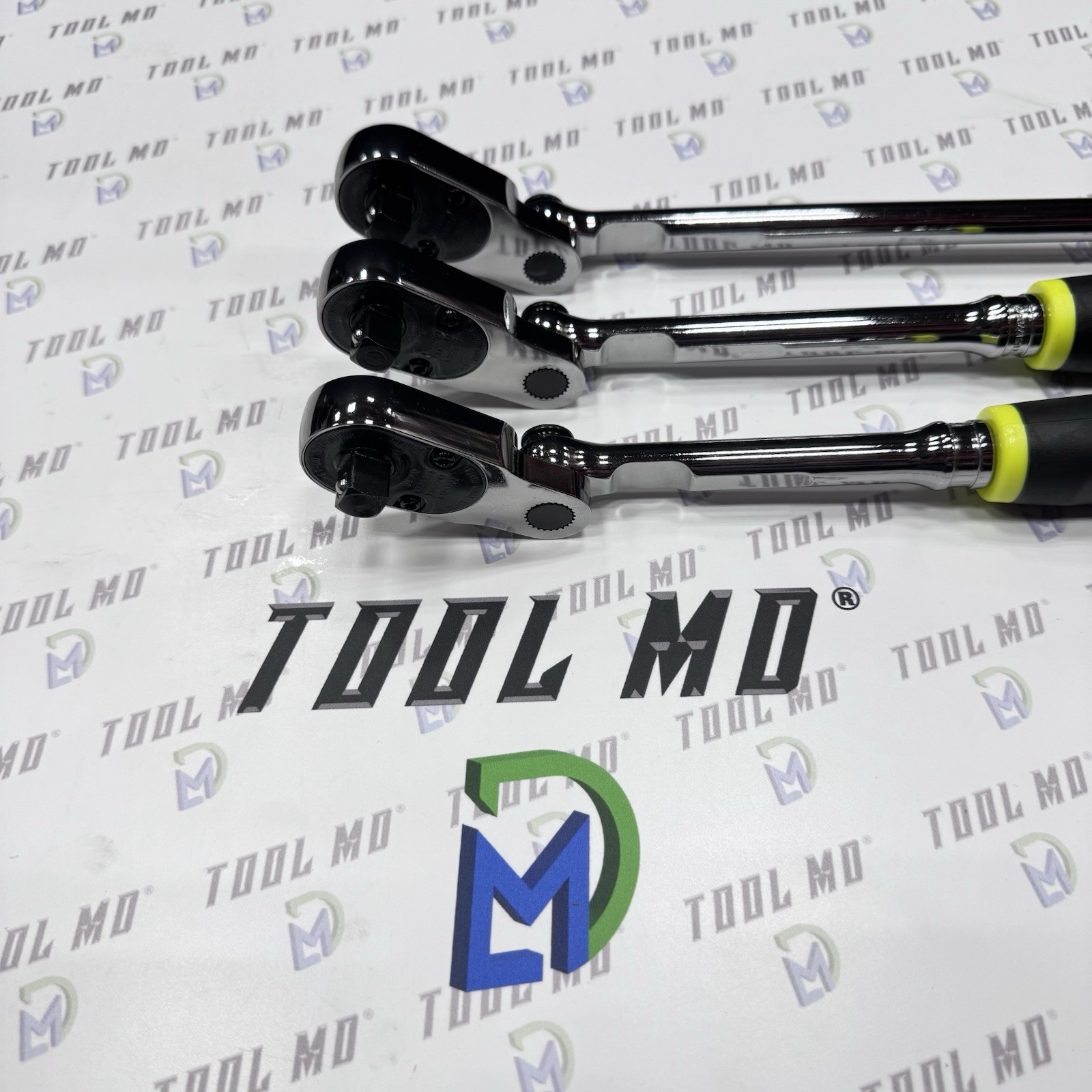 Snap-on Tools USA NEW HI VIZ YELLOW 3/8″ Drive Multi-Position Ratchet Set FH80MP