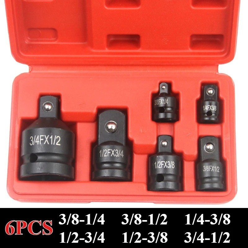 7PCS 1/4″ 3/8″ 1/2″ Drive Impact Socket Adapter Set Hex Shank Adapters&Reducers