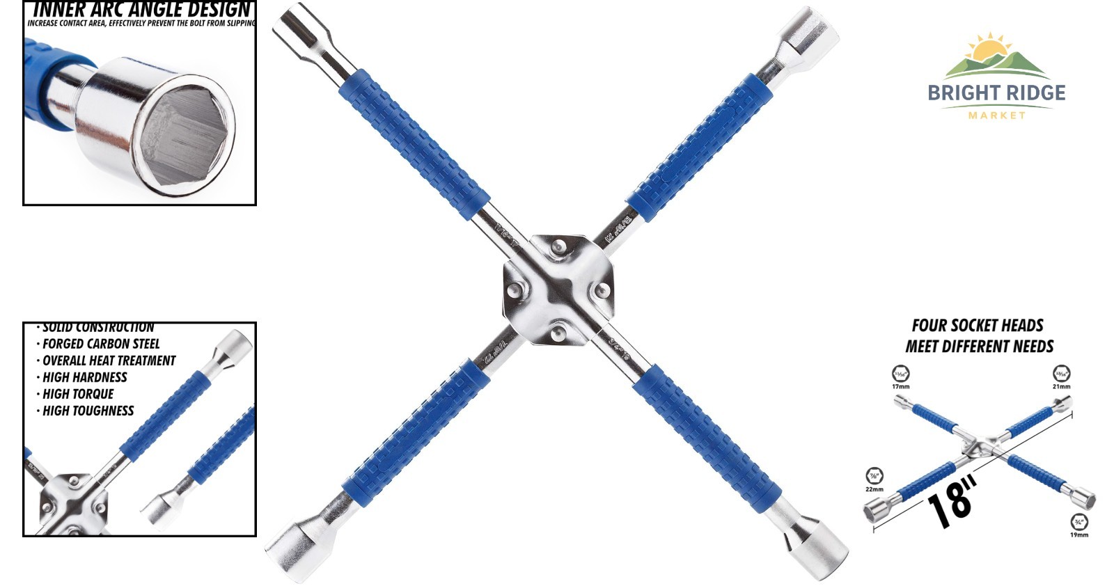 Professional Grade 18 Inch Lug Wrench with Extra Strength for SUVs and Vans