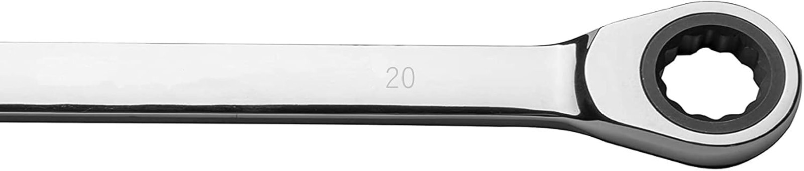 20mm Metric Ratchet Wrench 72-Tooth Box End Spanner Chrome Vanadium Silver