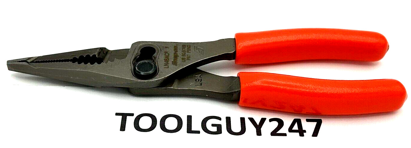 SNAP ON TOOLS USA ORANGE 7″ Soft Grip Long Nose Slip Joint Pliers LN46ACF O NEW