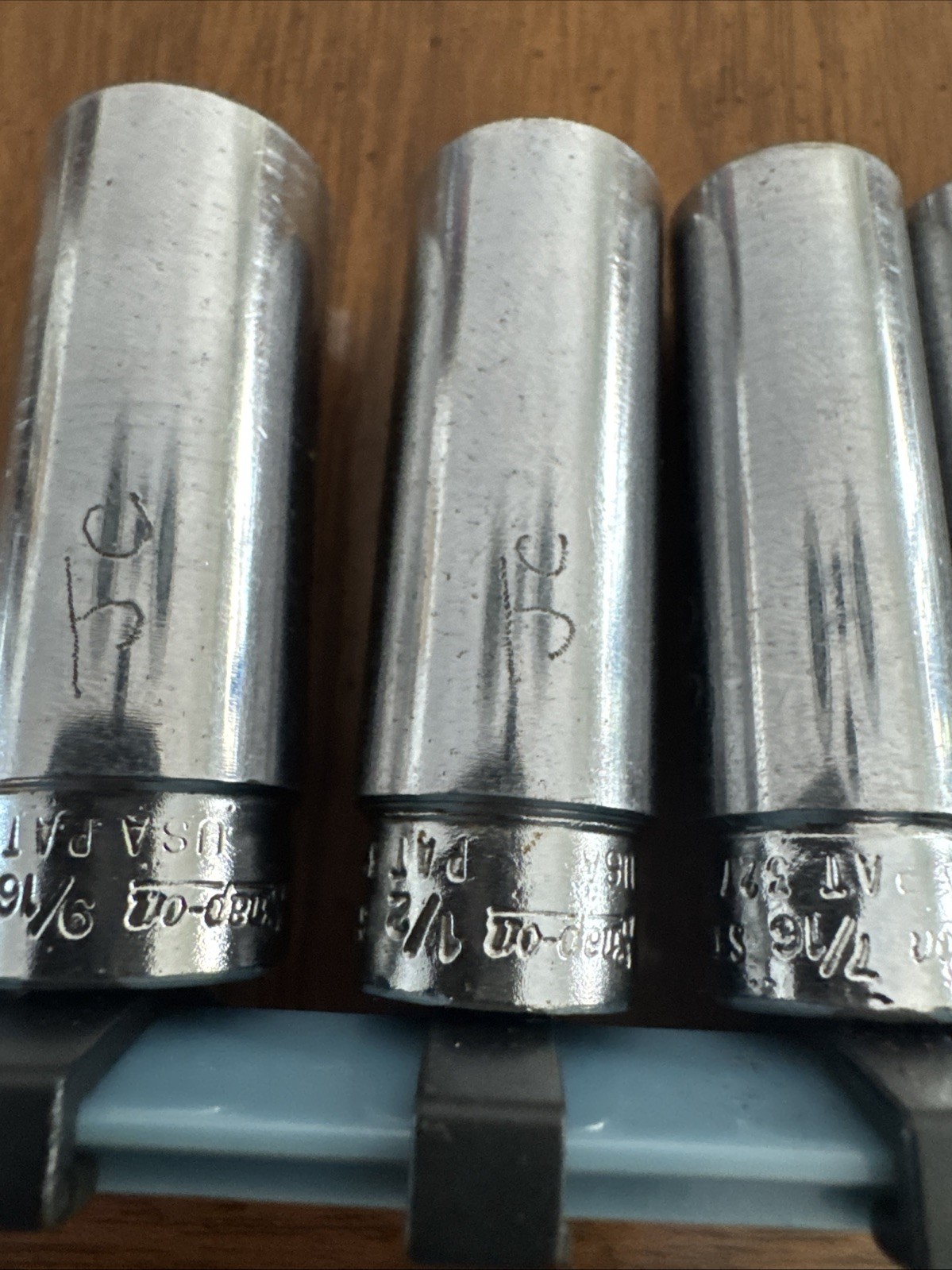 9pc. Snap-on Tools USA 1/4″ Drive SAE Deep 12pt POINT Chrome Socket Set READ!!