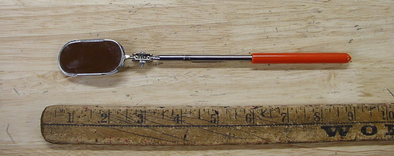Craftsman Stainless Inspection Mirror Pocket Tool USA 2″ Oval, 8-5/8″ Length,EXC