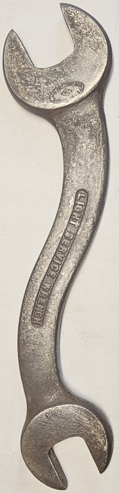 Antique JH Williams & Co #683 Light Service Wrench 10″L Offset Tool 1/2″ & 7/16″