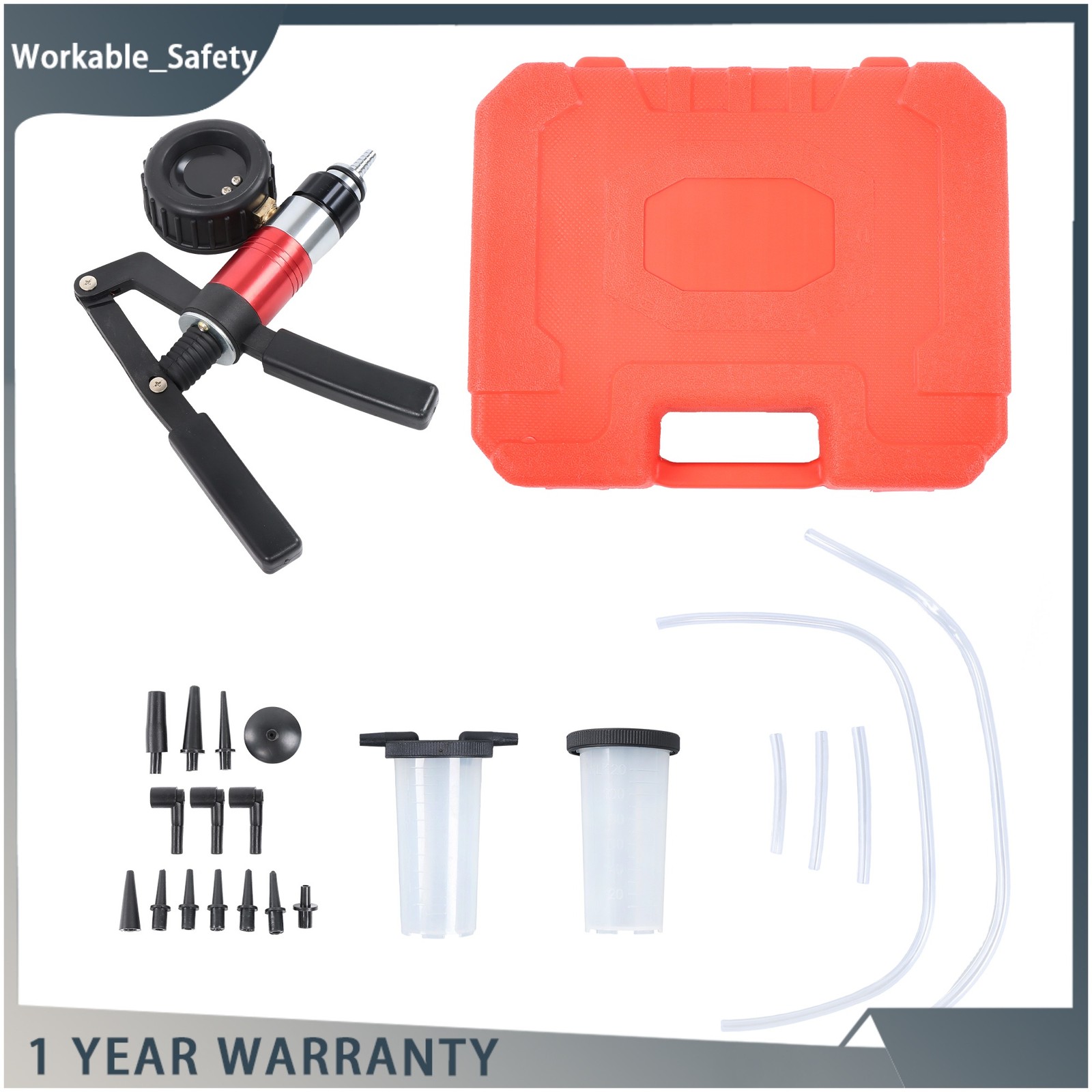 23PCS Handheld Vacuum Pump Tester Brake Bleeder Kit Brake System Bleeding Tool