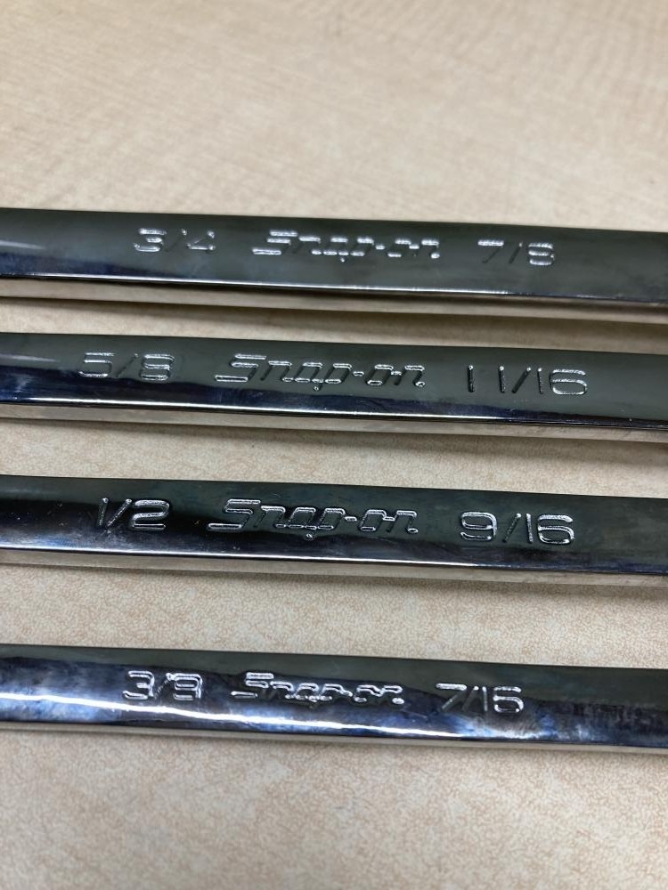 Snap-on RXFS Series SAE 6 Point Double End Flare Nut Wrench 4Pc Set [Used]