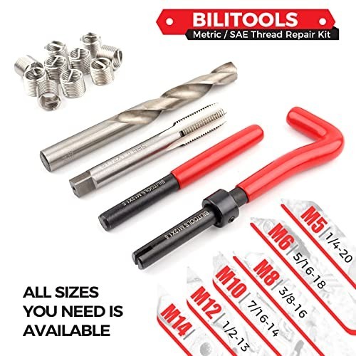 7/16-14 inch Thread Repair Kit, HSS Drill Helicoil Repair Kit SAE