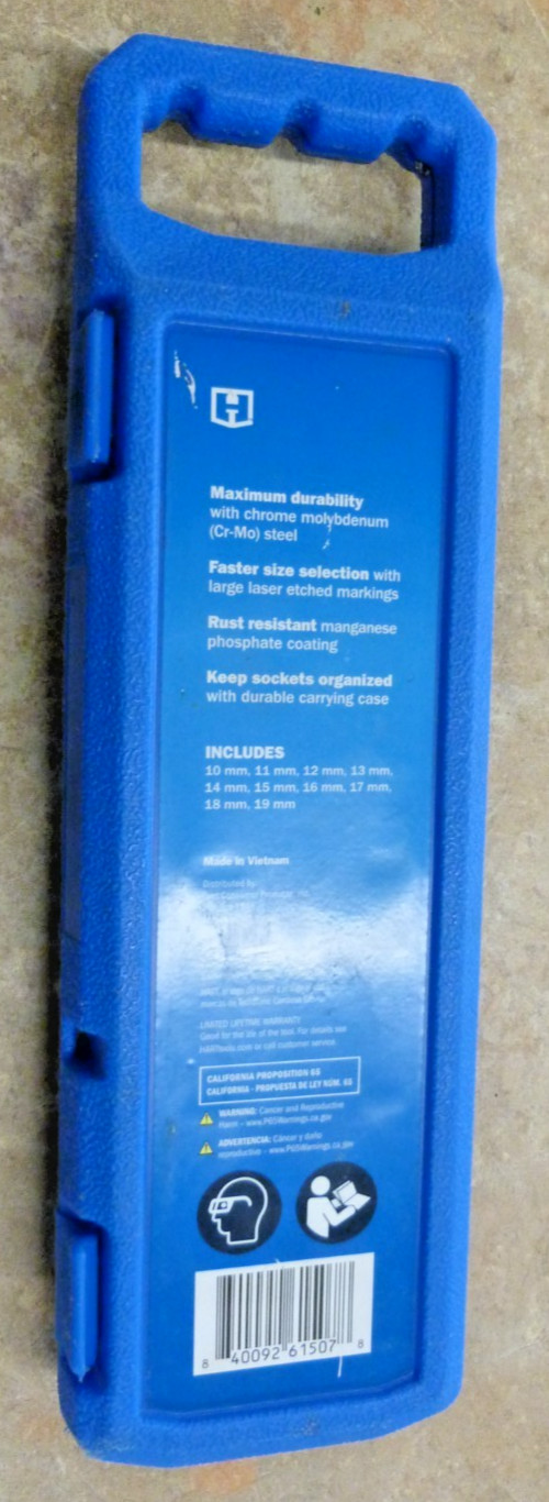 HART 10 Pc Impact Socket Set 3/8 10-11-12-13-14-15-16-17-18-19
