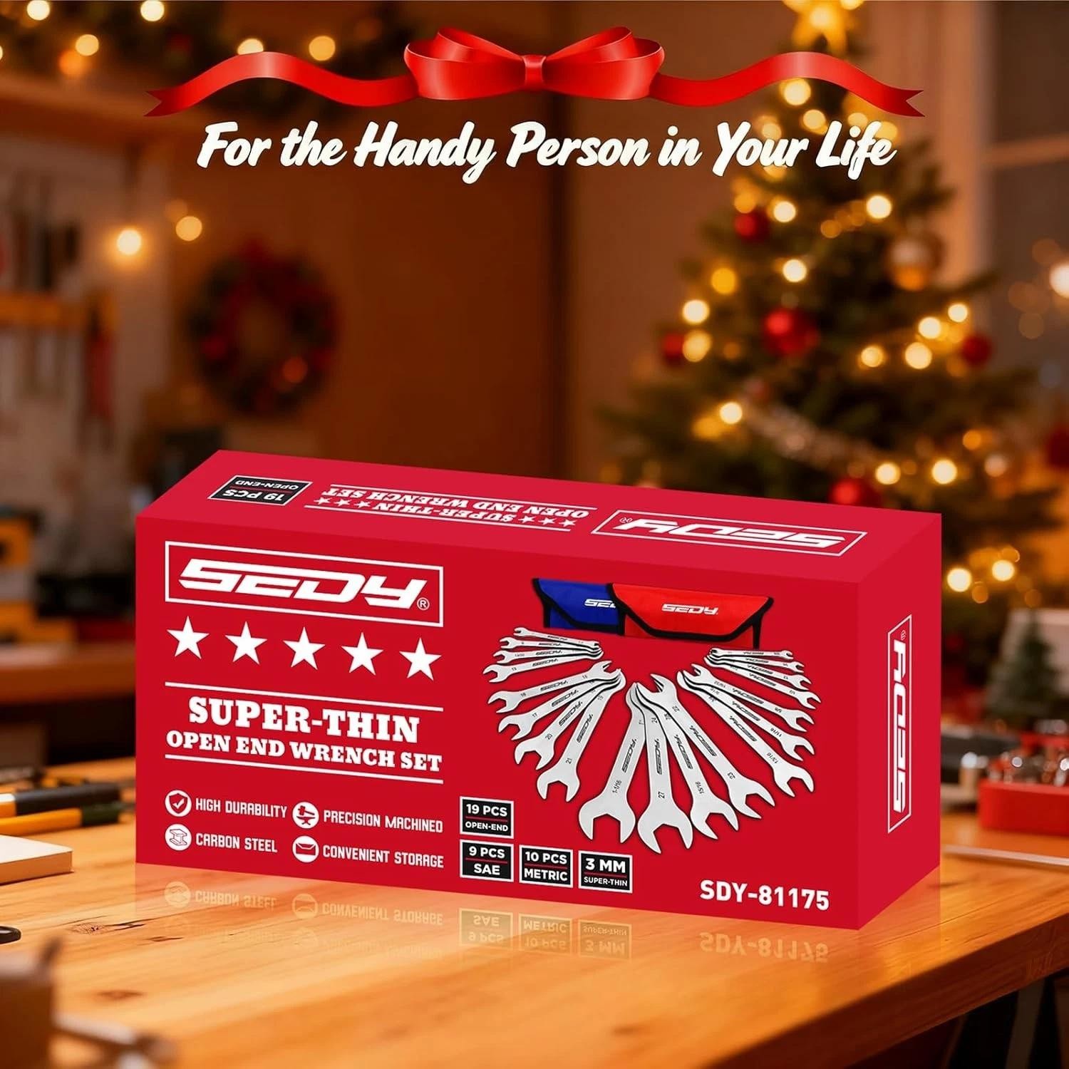 19-piece Super Thin Open-end Wrench Set, Sae 1/4"-1-1/16" & Metric