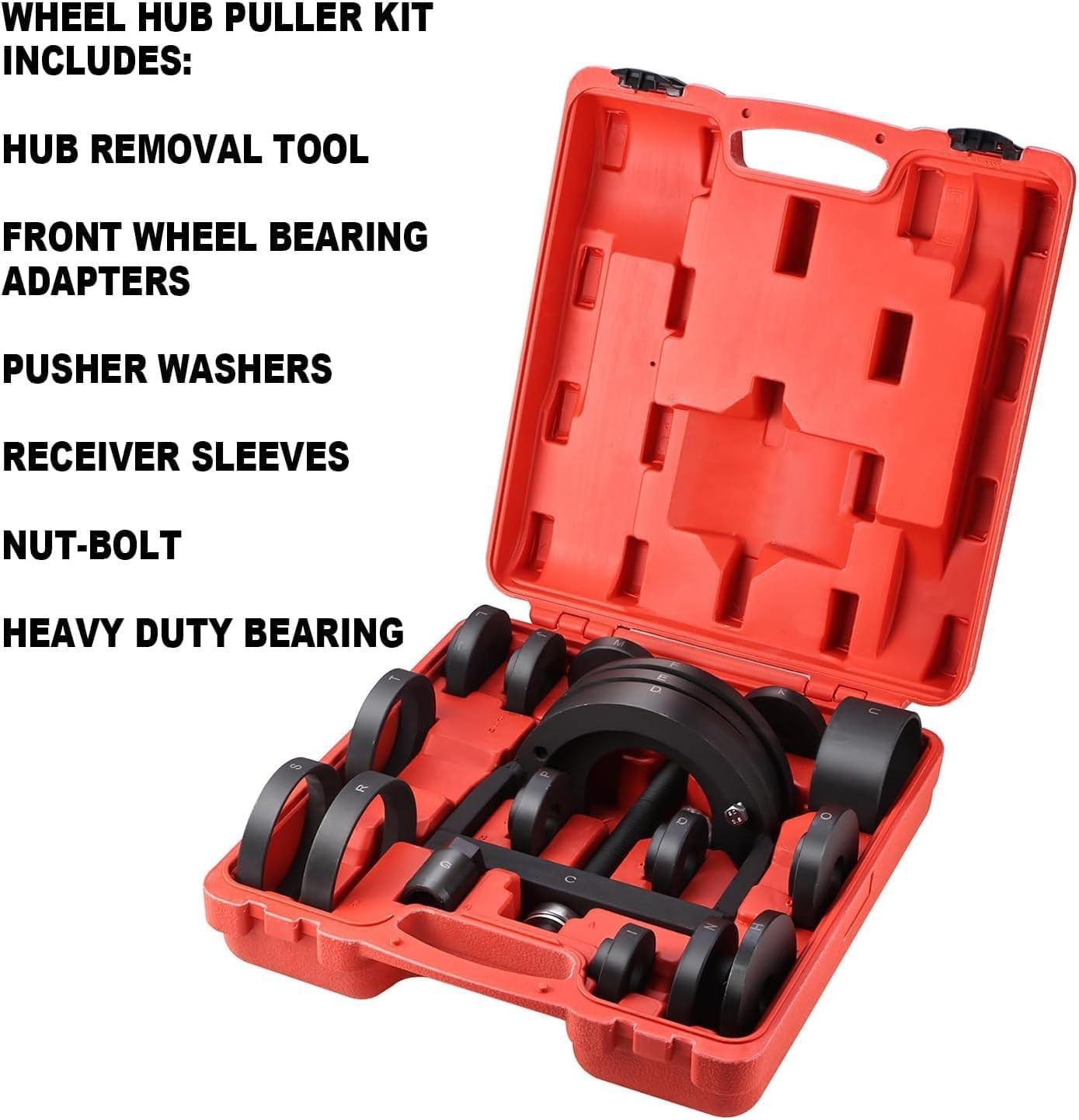 19Pcs Master Wheel Hub & Bearing Removal and Installation Tool Set C to U Sizes
