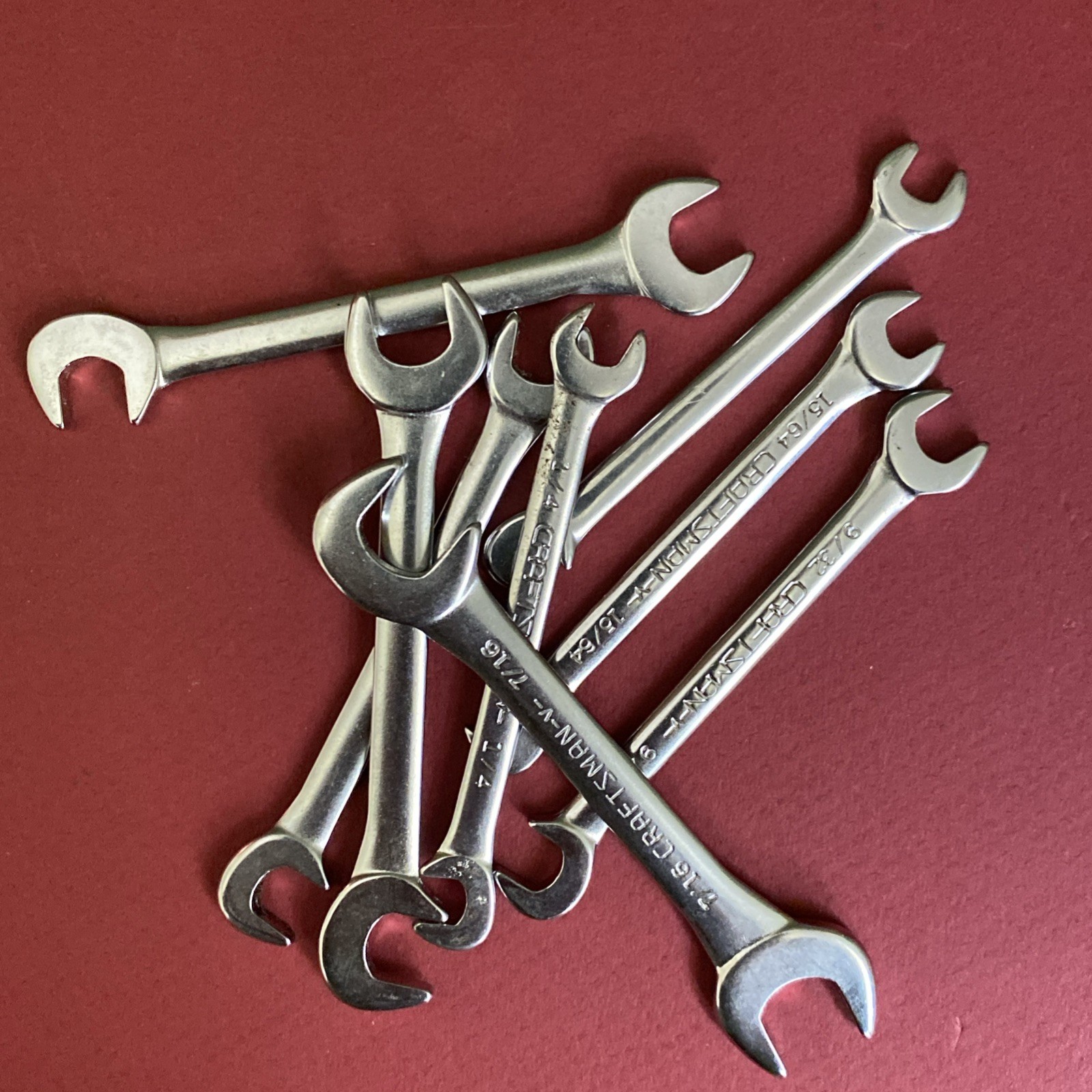 Craftsman USA 8-Pc Open End -V- Ignition Wrench Set 4306 Super-tuff 90° Offset