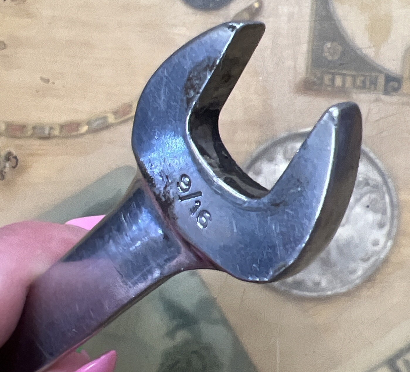 Snap On Tools OEX180 9/16” 12 Point SAE Short Combination Wrench USA VTG
