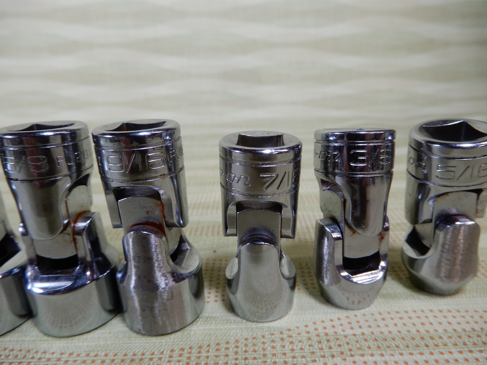 Snap-On Swivel End Socket Set 3/8 Drive 10 Pieces Great Condition VX