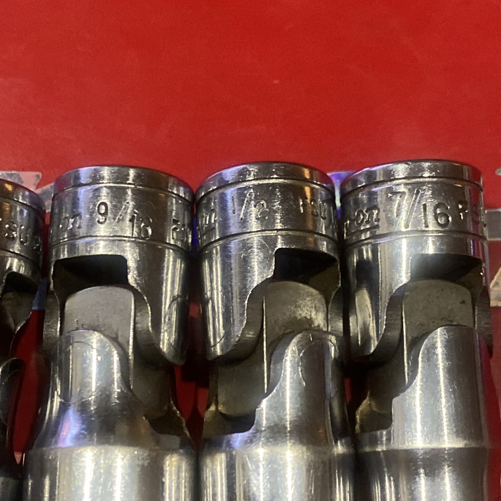 Snap On set of 5, 3/8″ Drive 6 pt Flank Drive Deep Universal Socket, FSU series