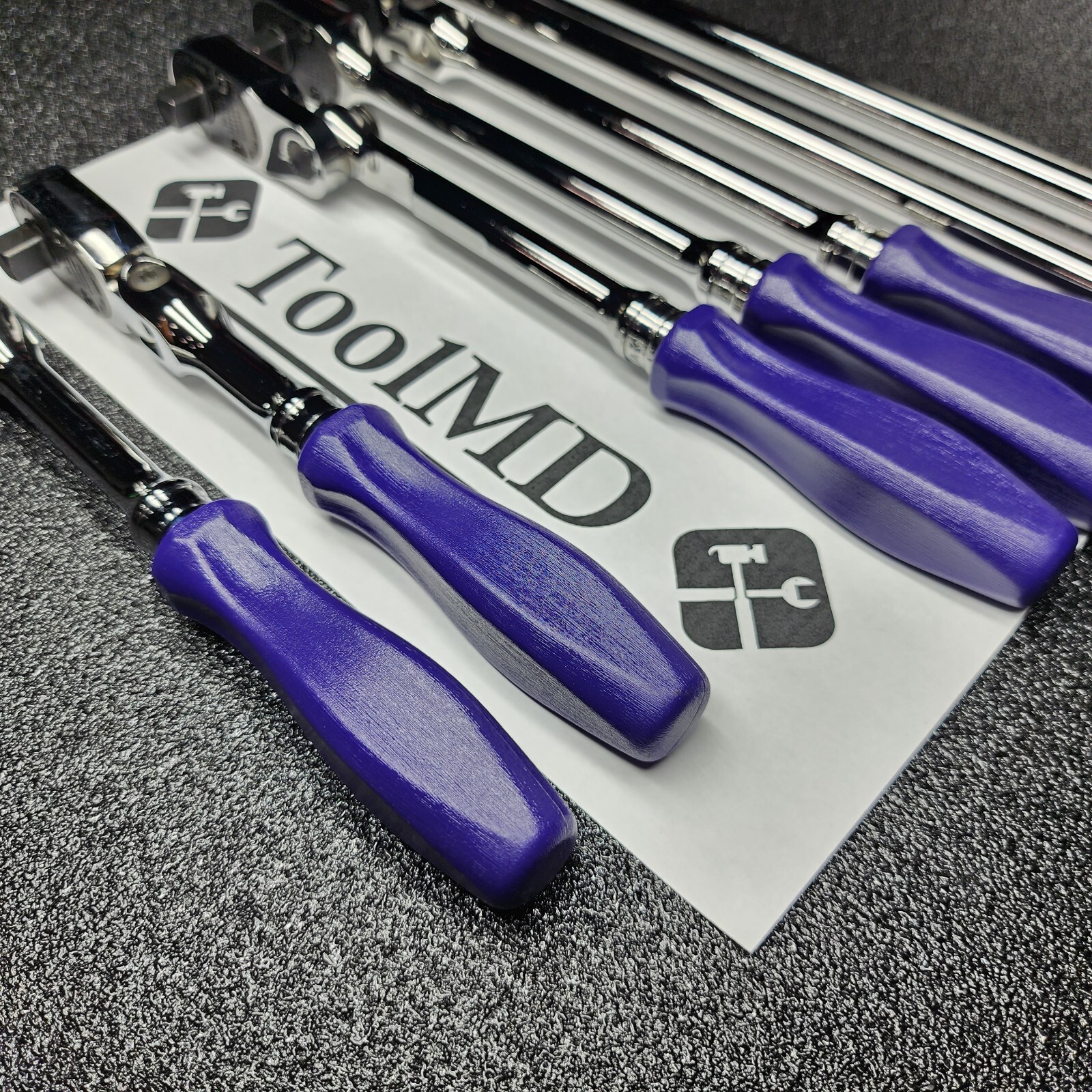 Snap-on Tools NEW 7pc DARK PURPLE Hard Handle 3/8″ Drive Fixed Flex Ratchet Set