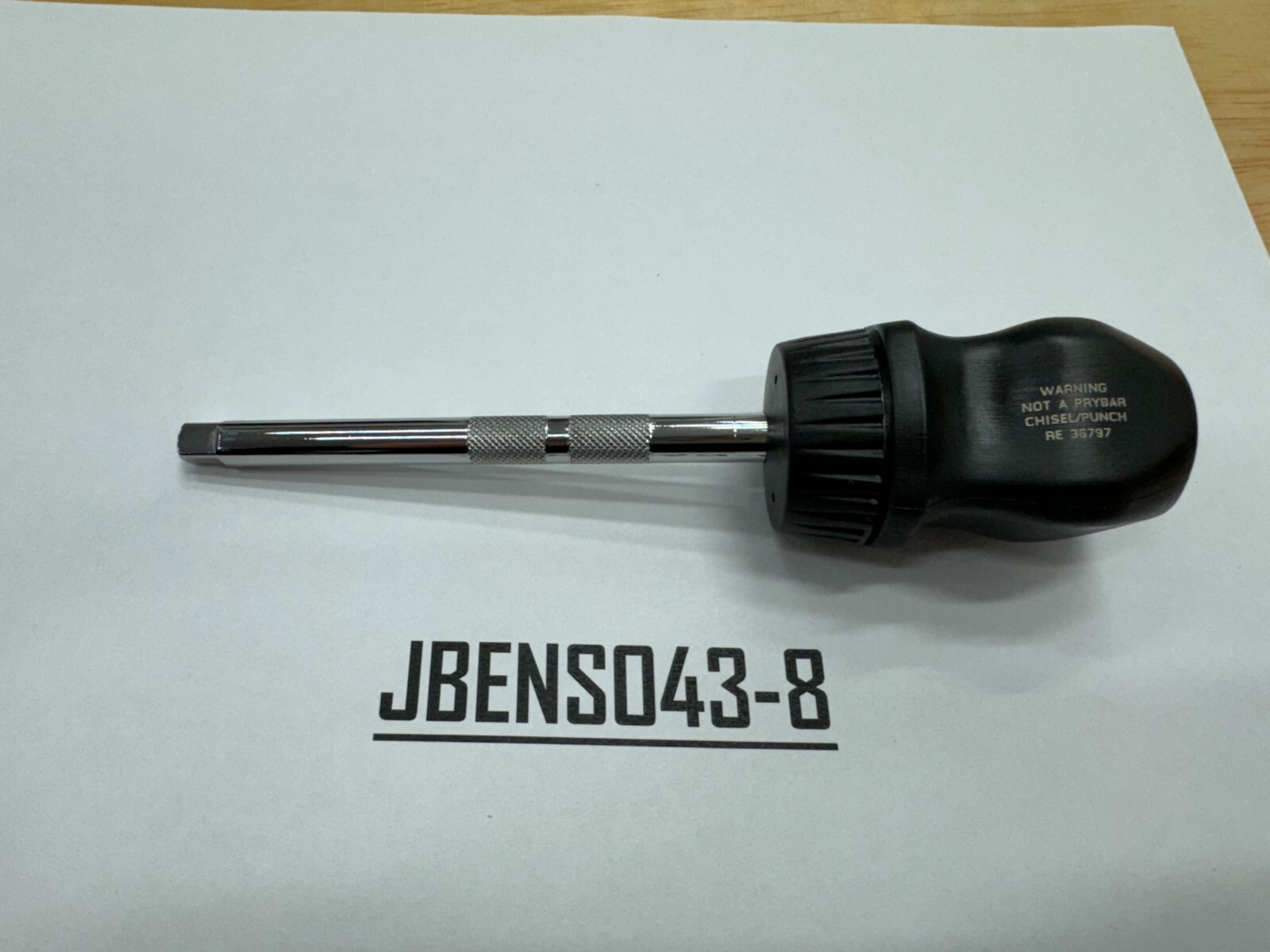 Snap-on Tools NEW BLACK 1/4″ Drive Stubby Hard Grip 4″ Ratcheting Socket Driver