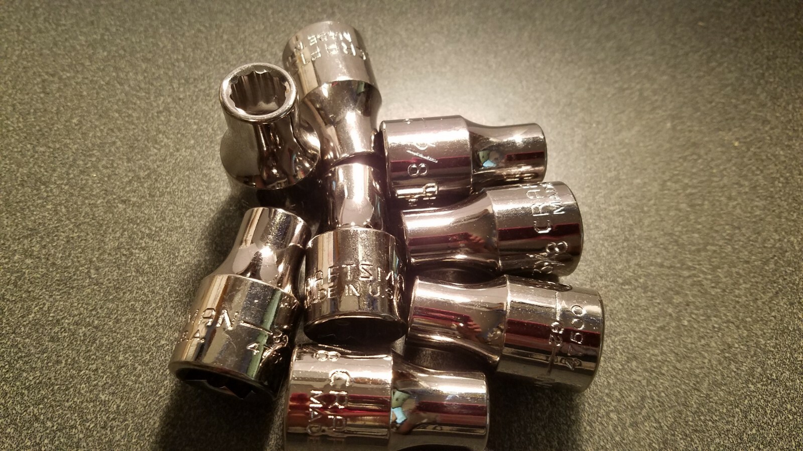 NOS Craftsman G2/GK series 1/2″ drive sockets Short 12pt, pick size Made in USA!