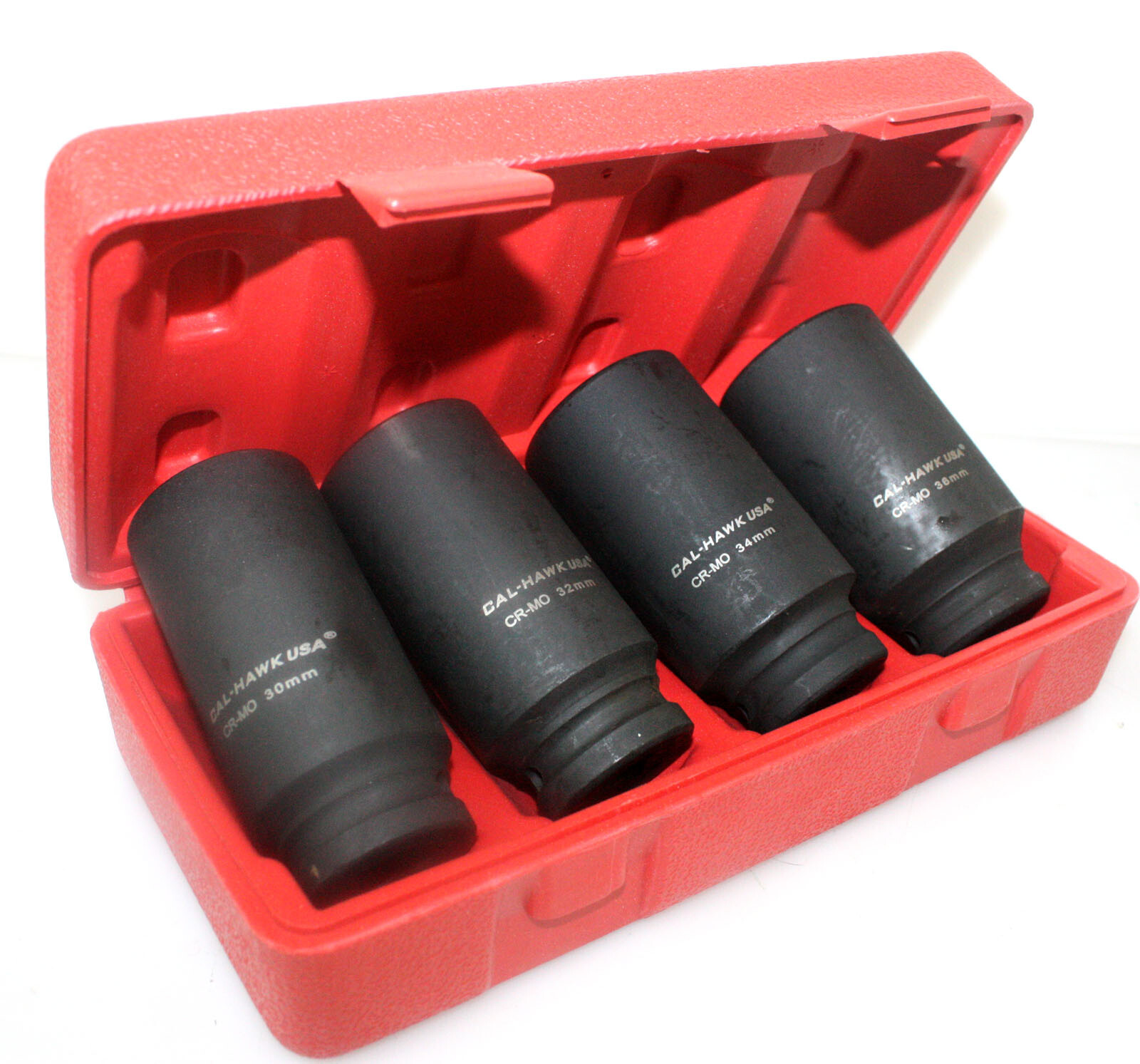 4pc 1/2″ Dr Deep Spindle Axle Nut Socket Set 12 POINT METRIC 30mm 32mm 34mm 36mm
