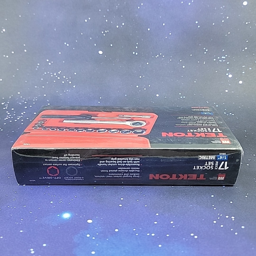 Tekton 17 Piece Socket Set 1/4″ Drive Metric 1020 Carbon Steel New Sealed